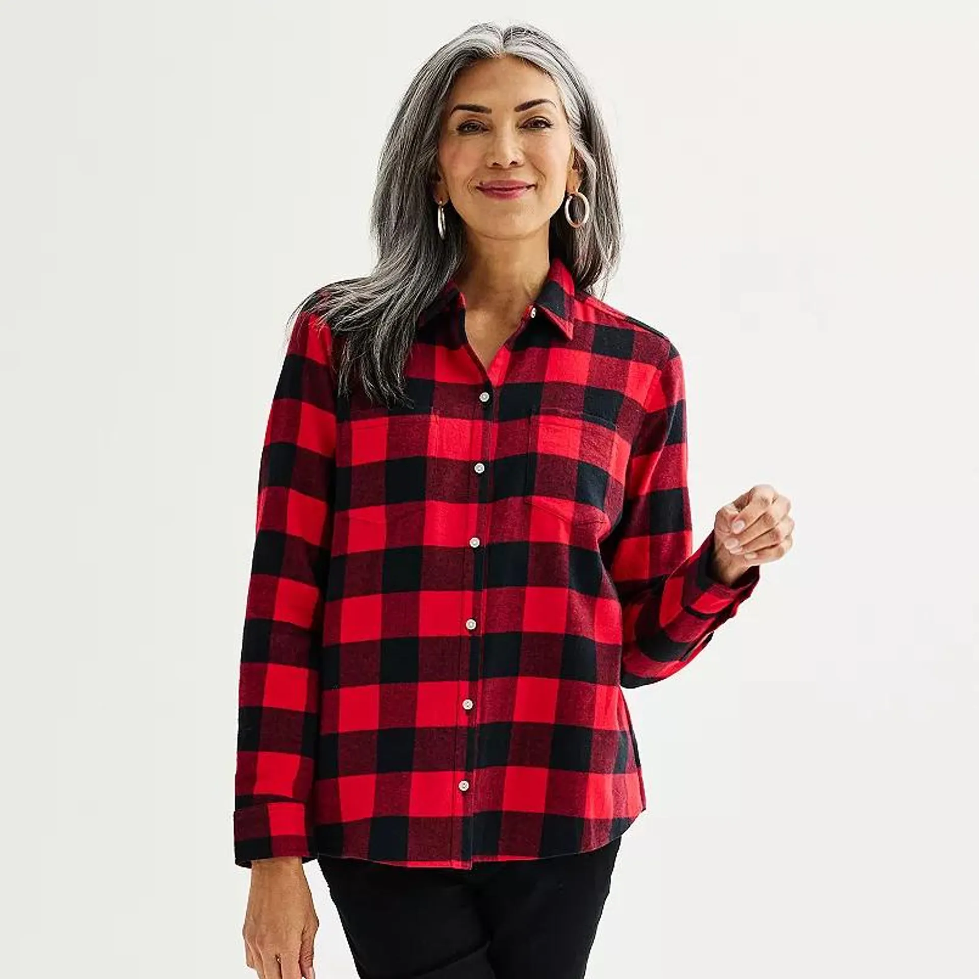 Women's Croft & Barrow® The Extra Soft Plaid Flannel Shirt