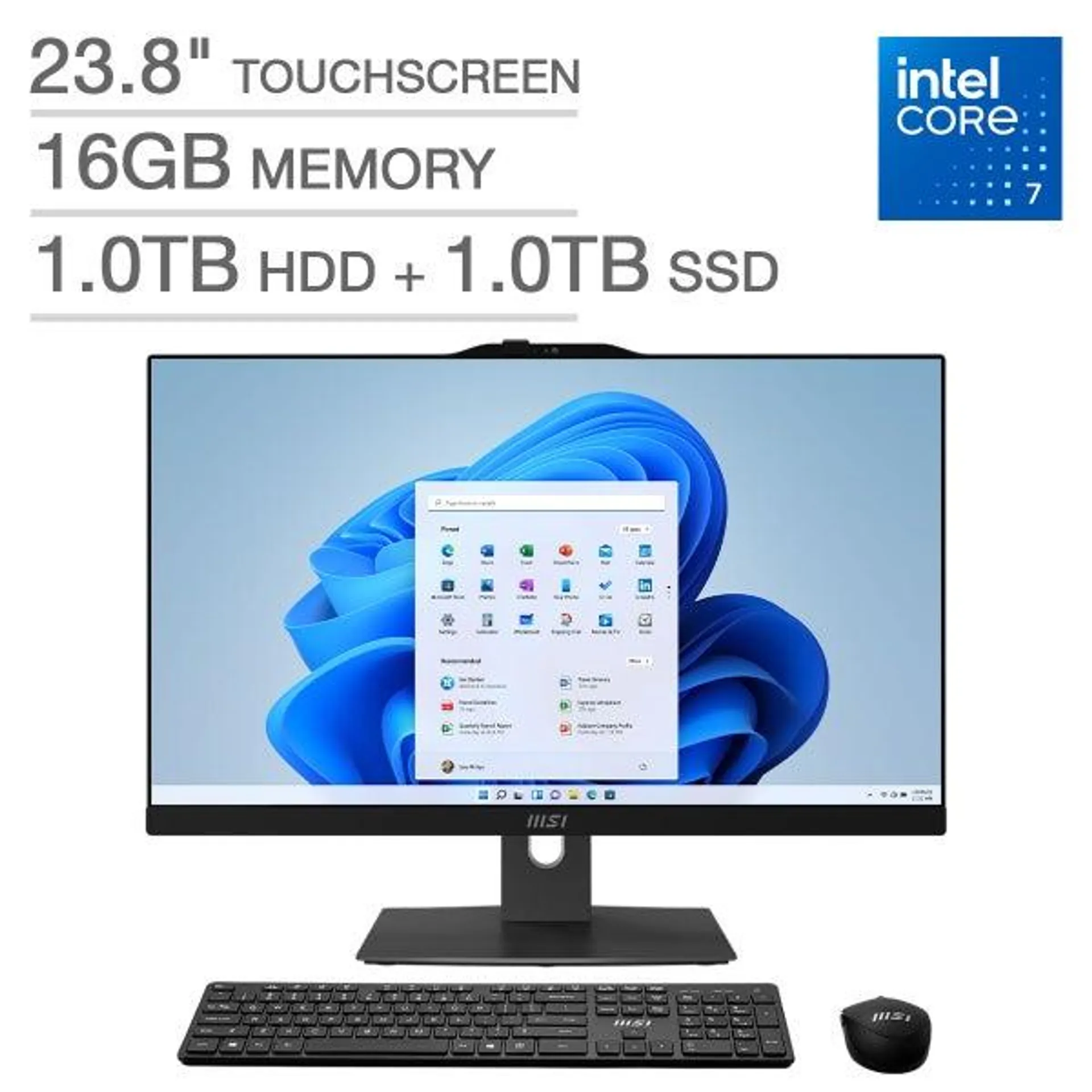 MSI Modern 23.8" All-In-One Touchscreen Desktop - Intel Core 7 Processor 150U - IPS FHD (1920 X 1080) - Windows 11