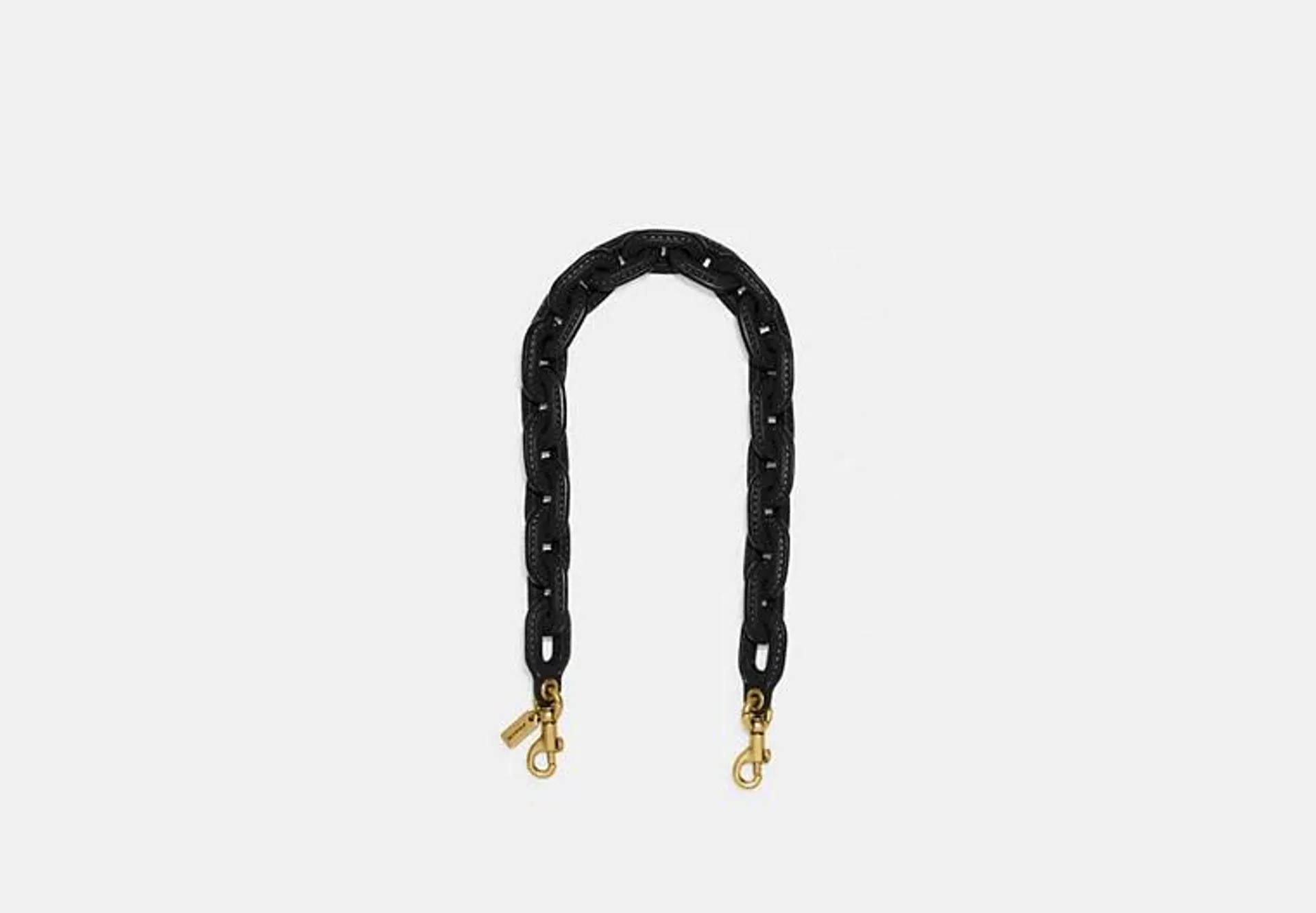 Leather Covered Short Chain Strap