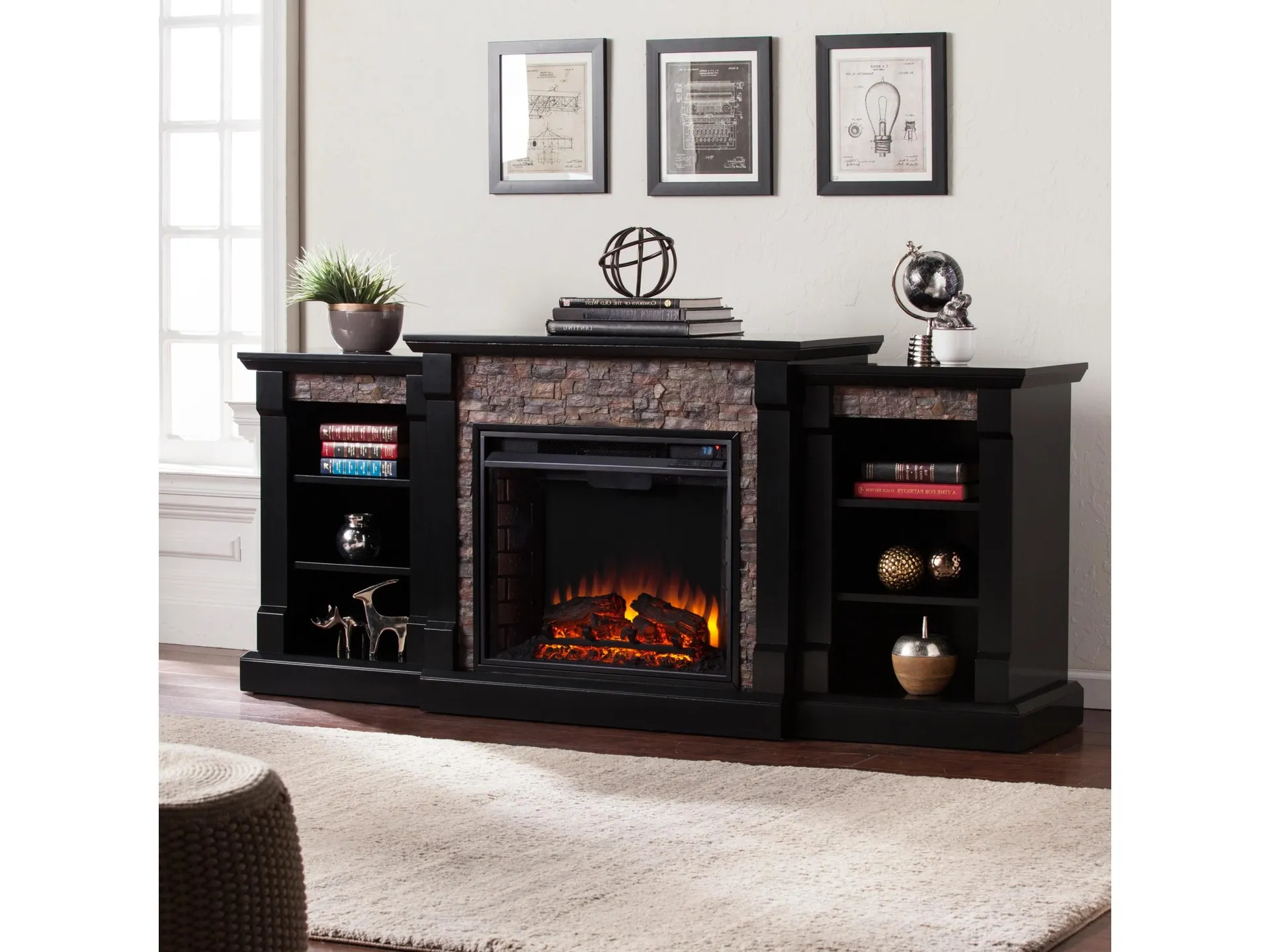 Southern Enterprises Brently 71'' Mantel with Electric Fireplace