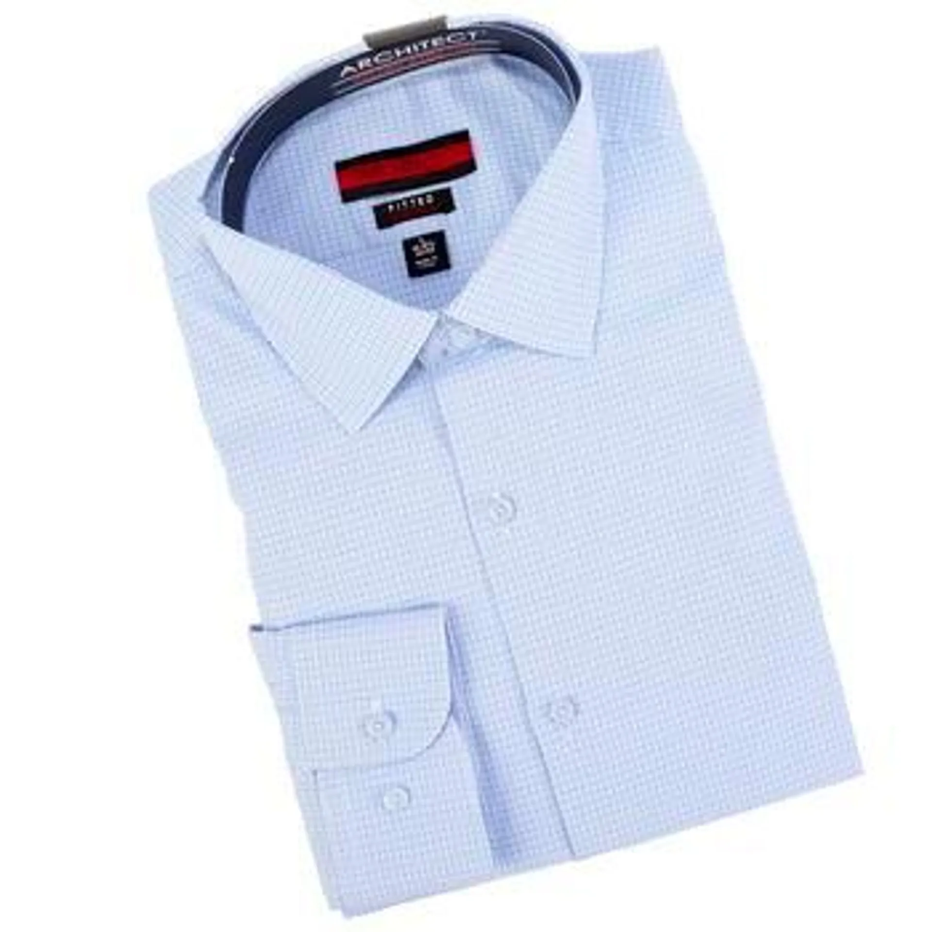 Mens Architect® Fitted Stretch Dress Shirt - White/Blue