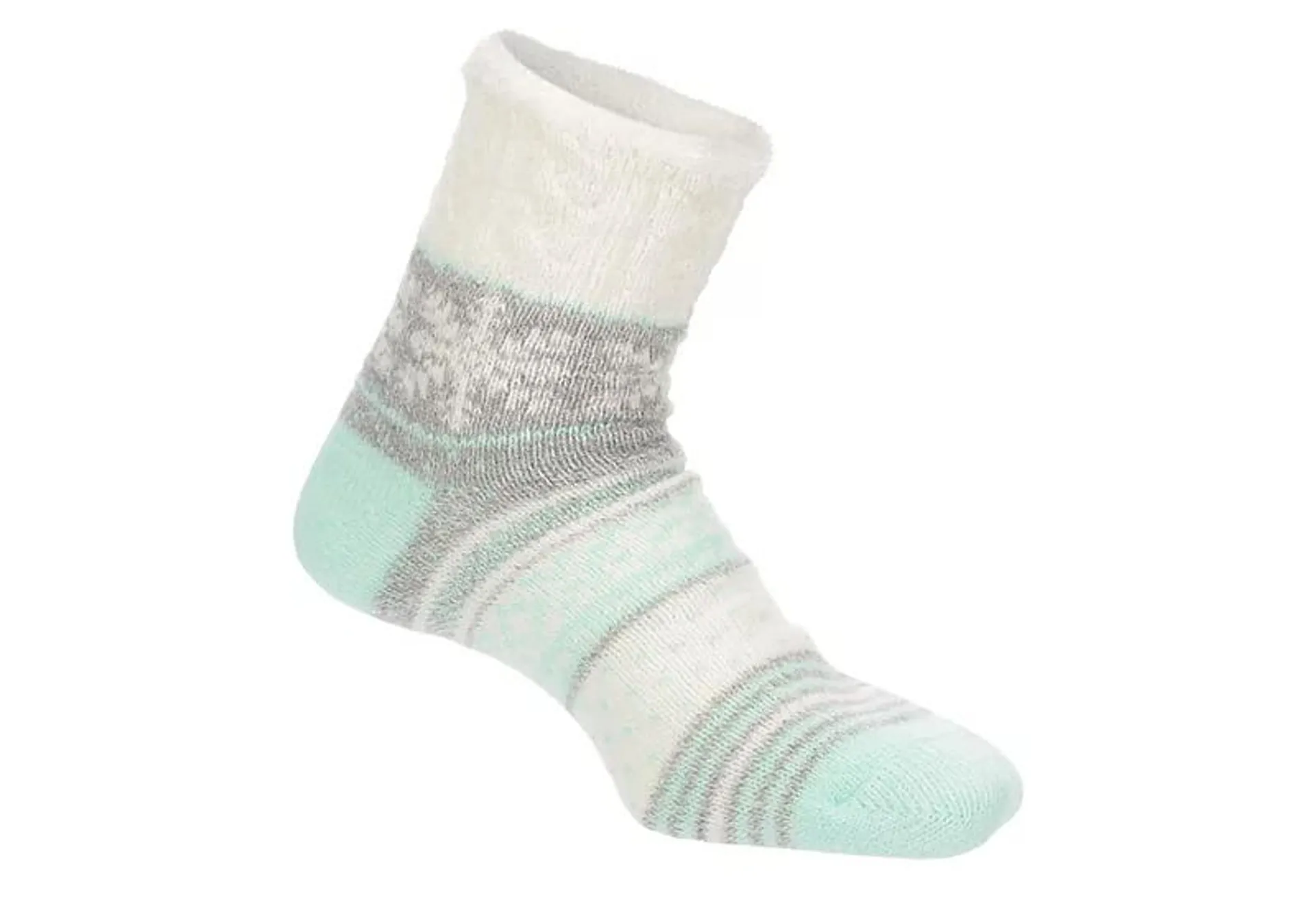 Fireside Womens Snow Slipper Sock 1 Pair - Light Blue