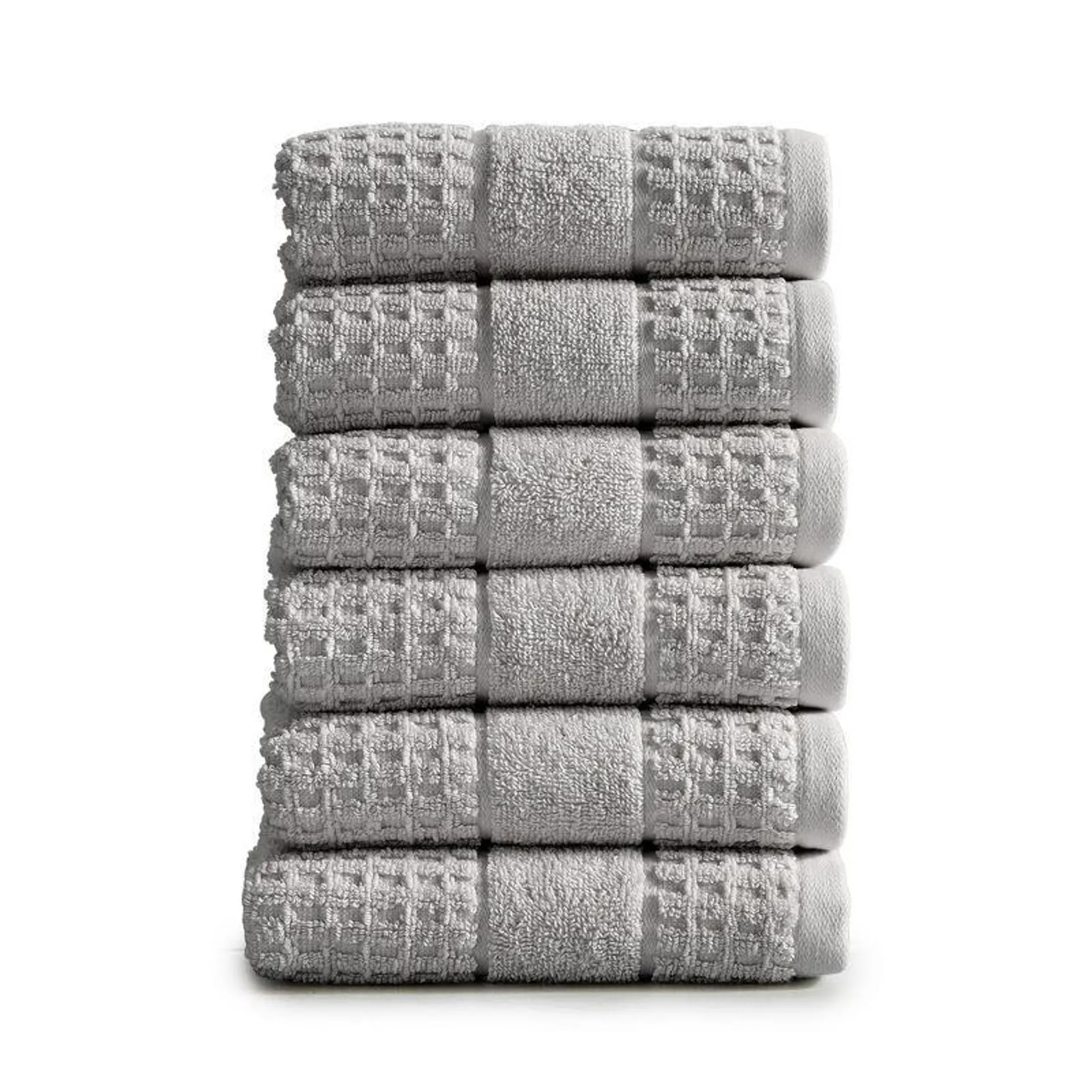 Market & Place Cotton Quick Dry Waffle Weave 6-Pack Hand Towel Set