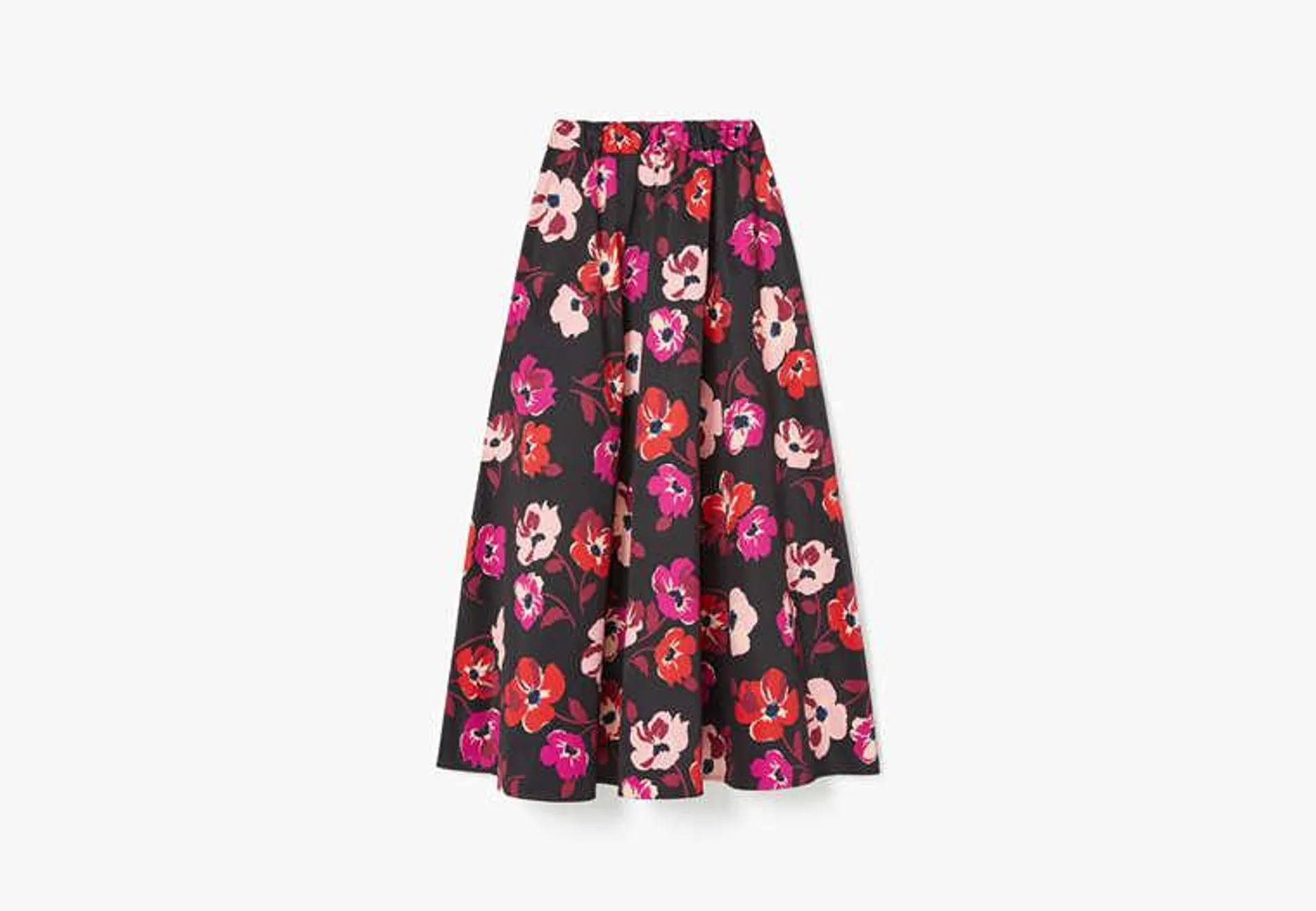 Fall Poppies Midi Skirt