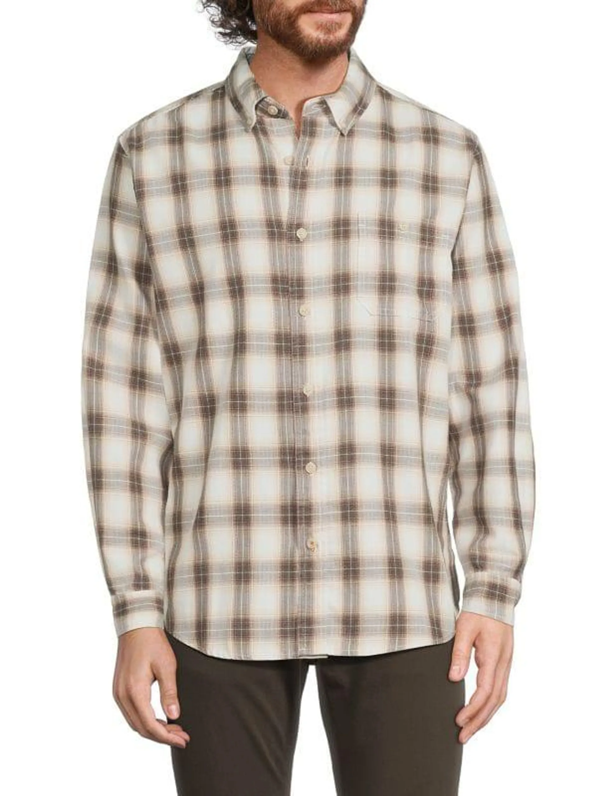 Plaid Burnout Flannel Shirt