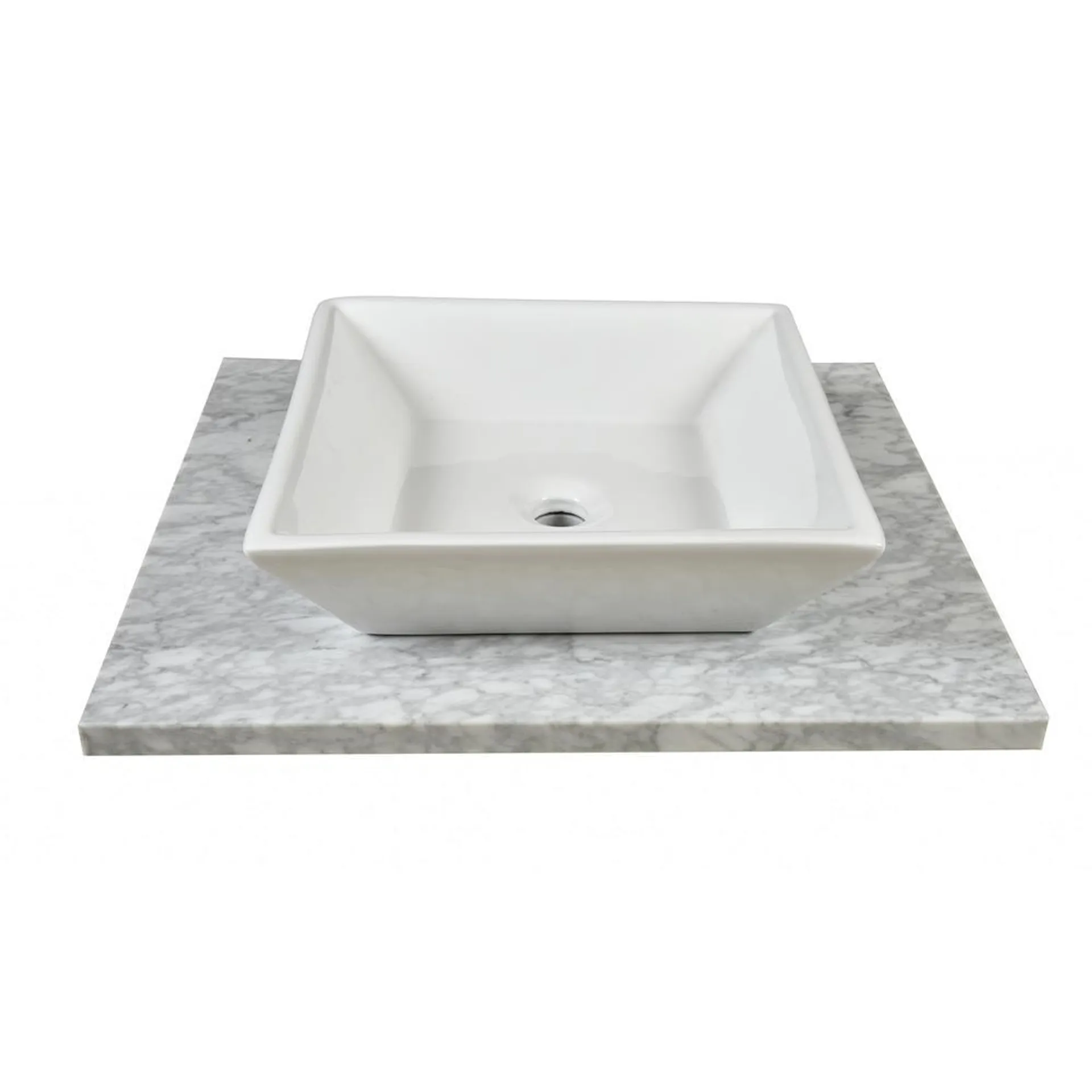 Tuscany® 25"W x 22"D Carrara Marble Vanity Top with Vessel Cutout