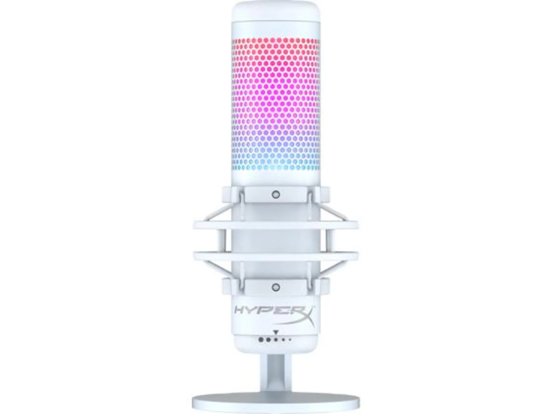 HyperX QuadCast S - USB Microphone (White-Grey) - RGB Lighting