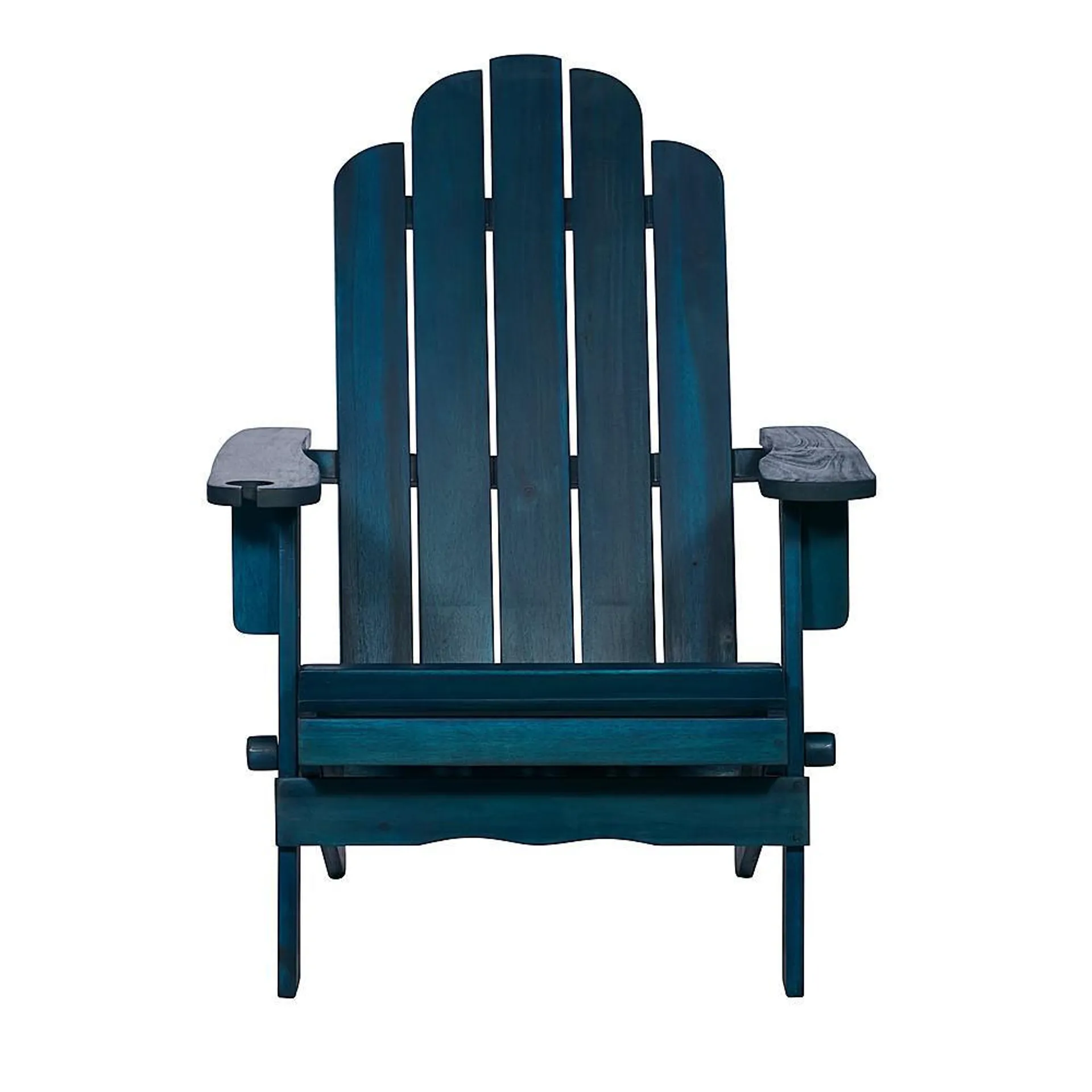 Walker Edison - Everest Acacia Wood Adirondack Chair - Blue