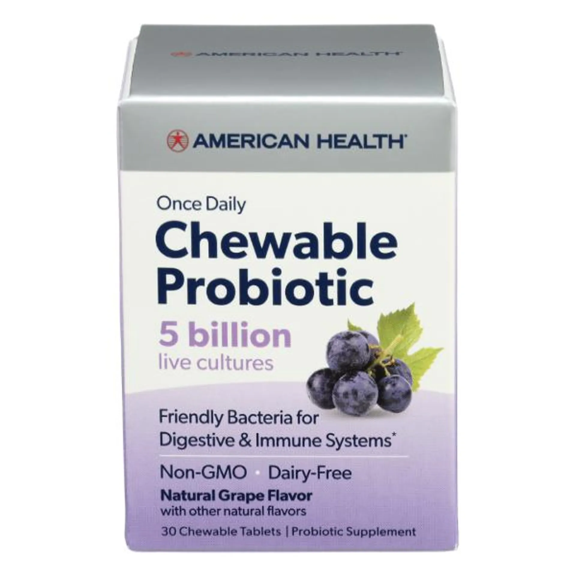 American Health Grape Flavored Chewable Probiotics - 30 Each