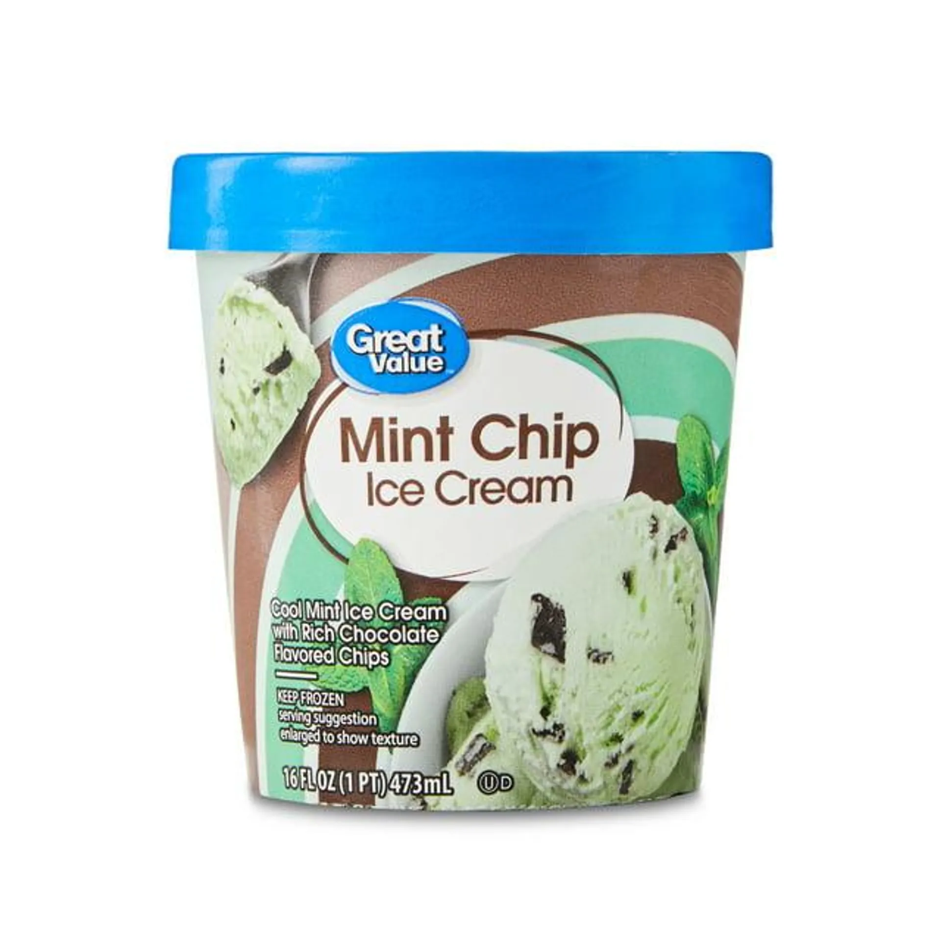 Great Value Mint Chip Ice Cream, 16 fl oz
