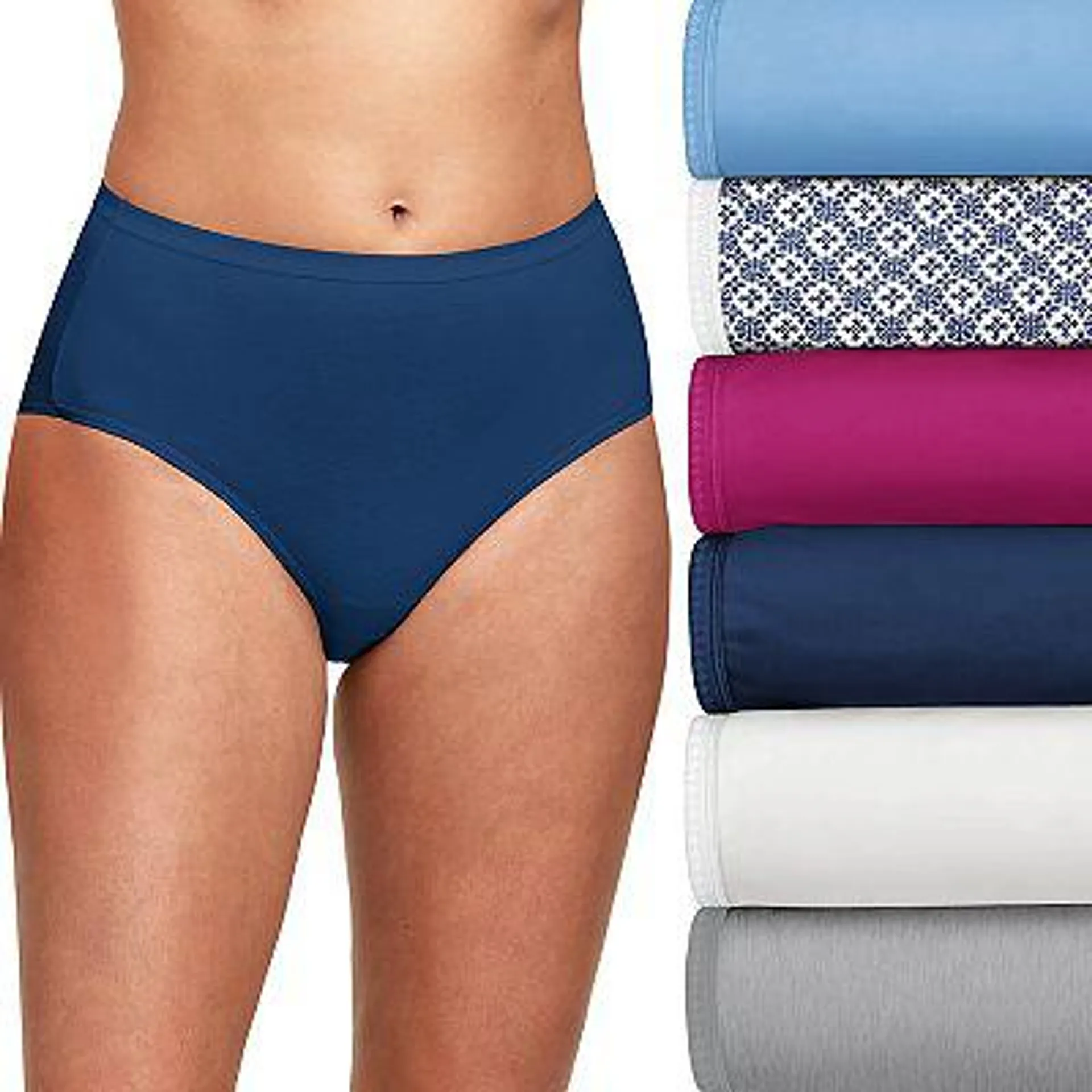 Women’s Hanes® Ultimate 6-Pack Breathable Cotton Brief Underwear, Assorted Prints 40H6CC