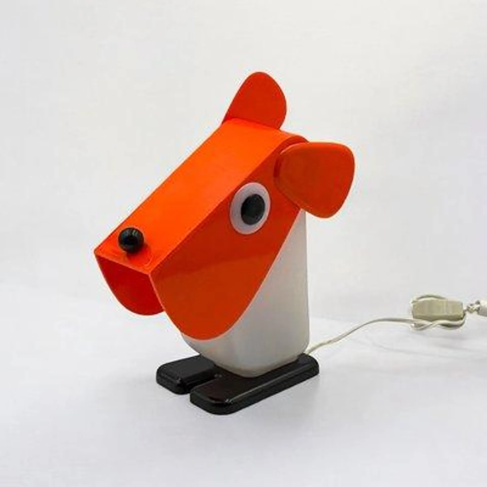 Vintage Rufus Dog Table Lamp in Orange by Fernando Cassetta for Tacman Manara, 1970s