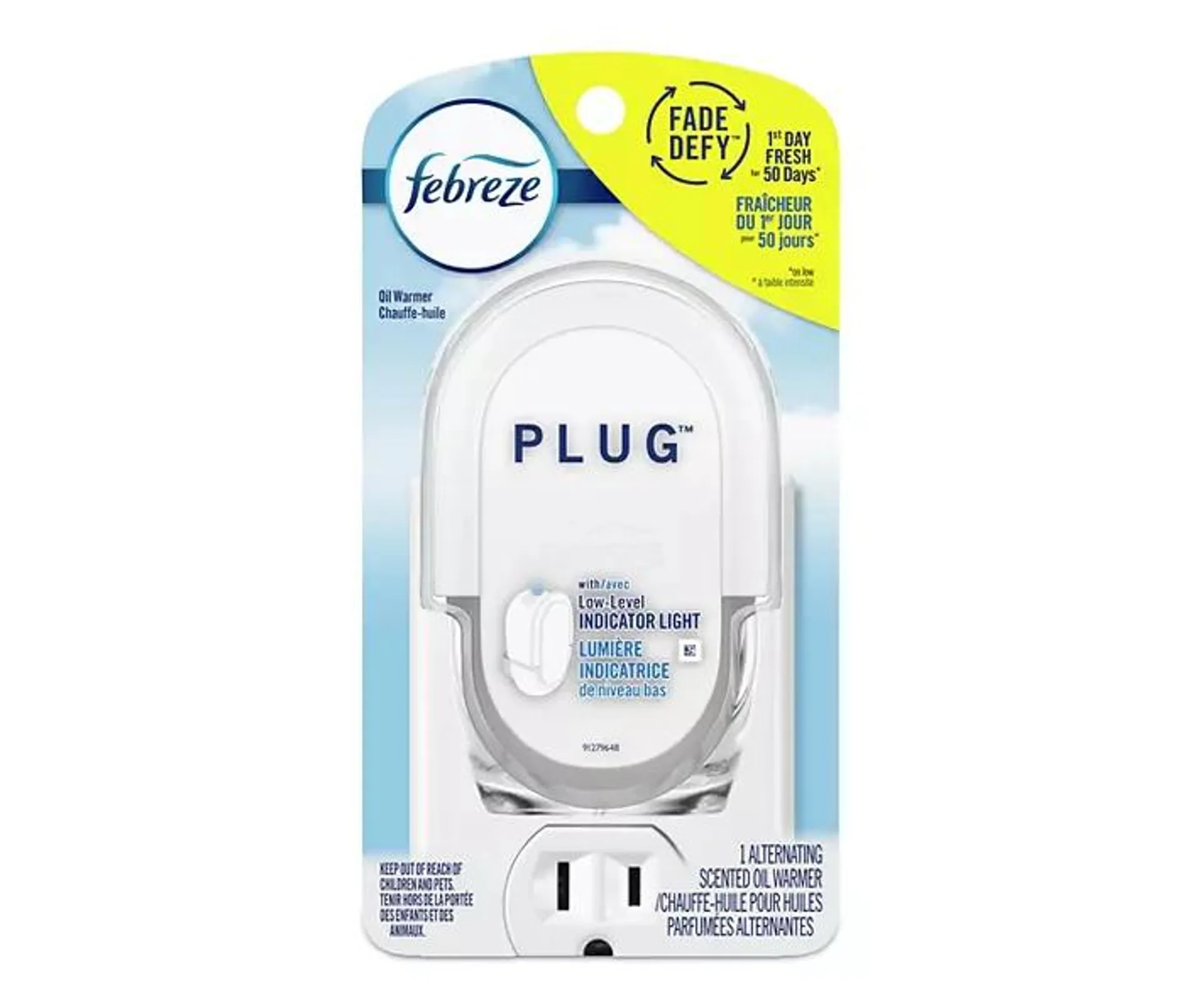 Febreze Odor-Eliminating Fade Defy PLUG Air Freshener Warmer Device, 1 count