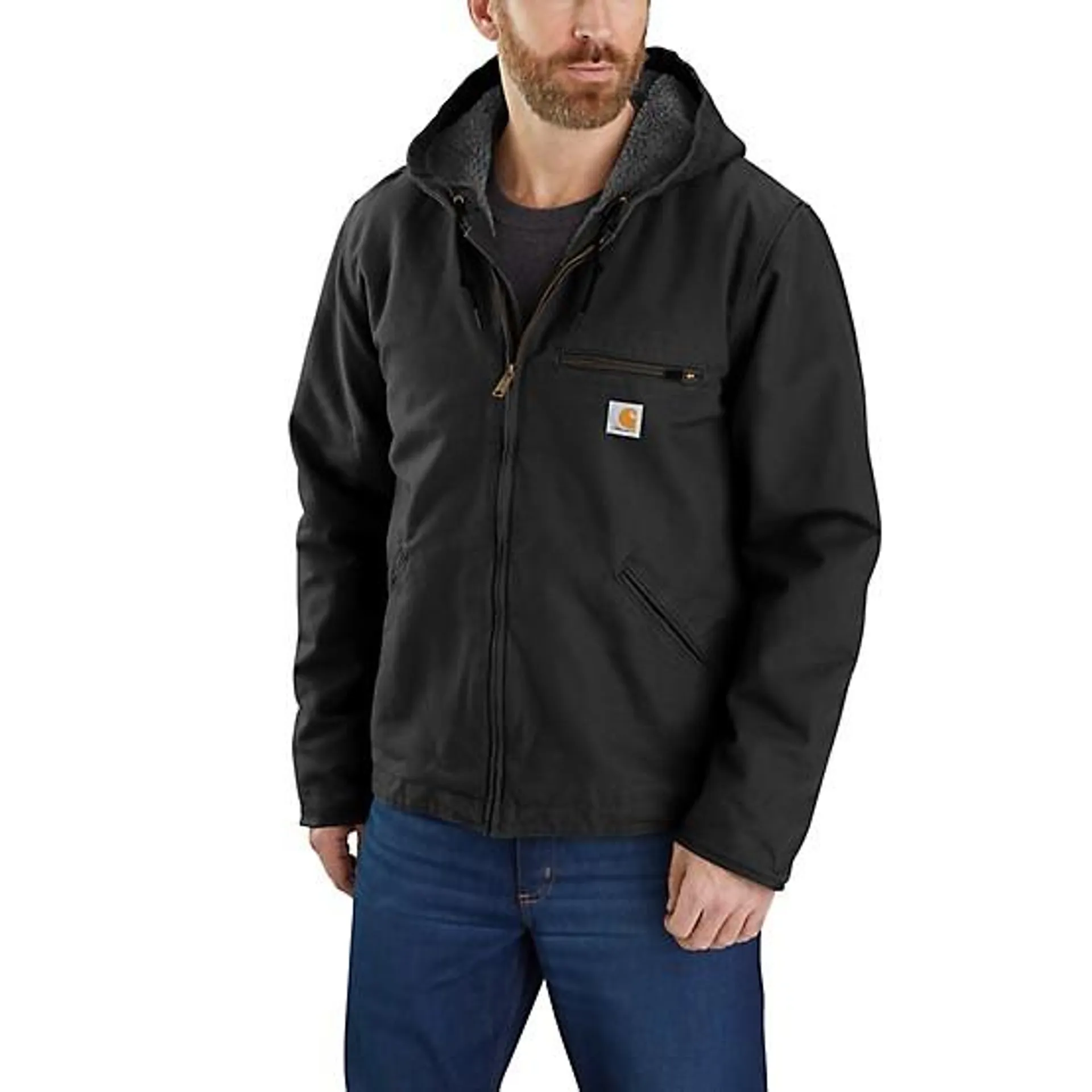 Men's Washed Duck Sherpa-Lined Jacket