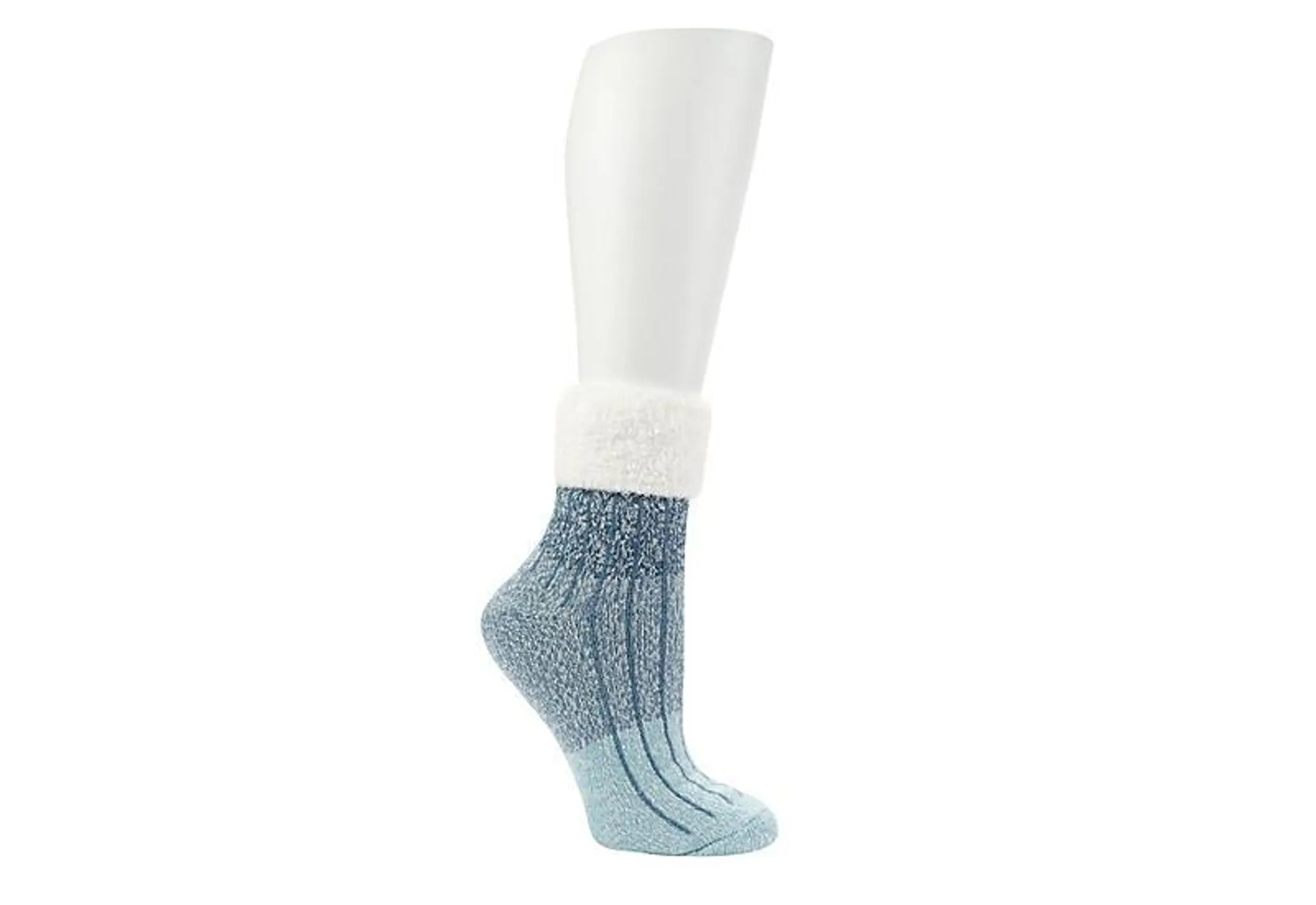 Fireside Womens Cozy Crew Socks 1 Pair - Blue