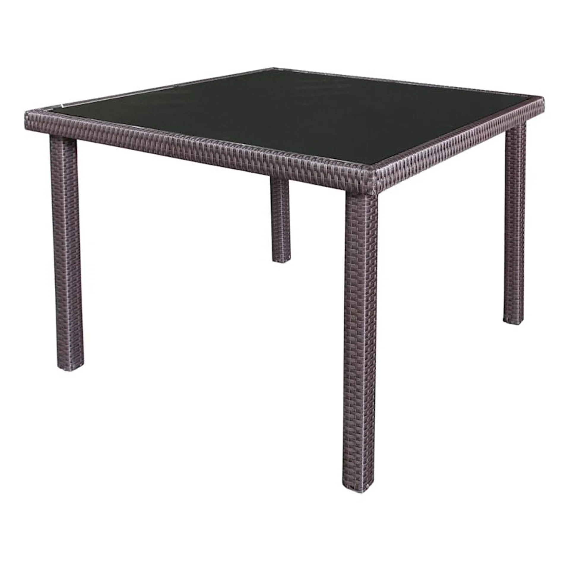 Woodhill Square Wicker Dining Table, Brown