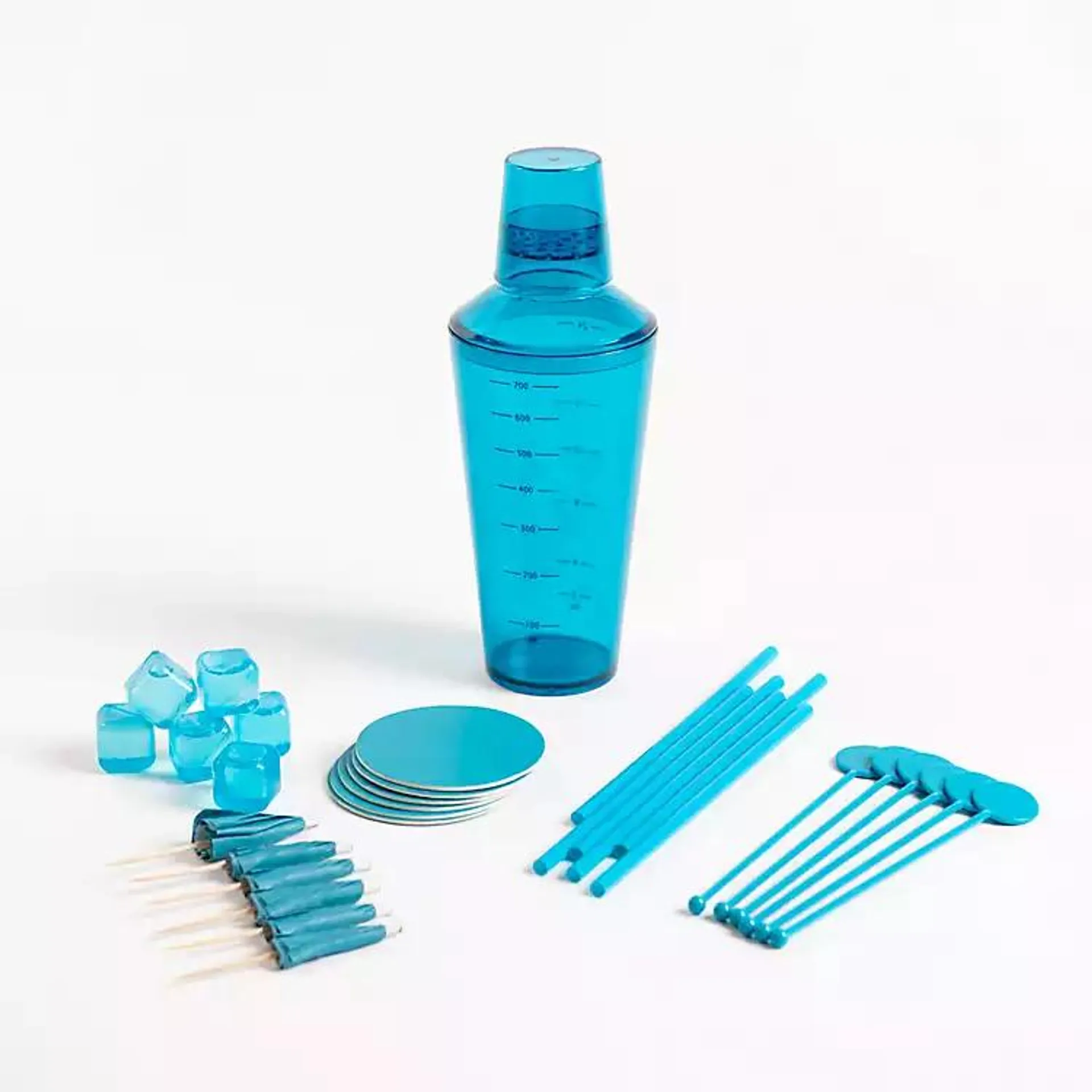 Blue Acrylic Cocktail Shaker Set