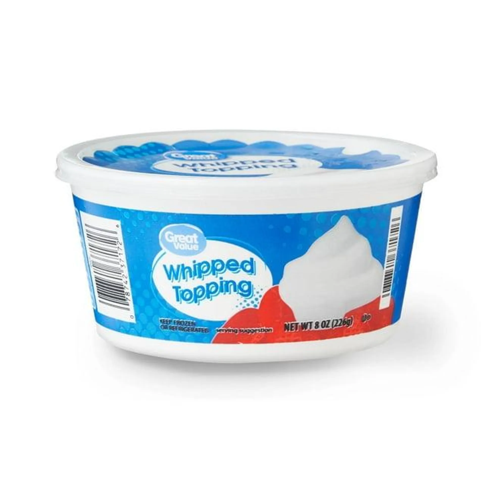 Great Value Frozen Whipped Topping, 8 oz Container (Frozen)