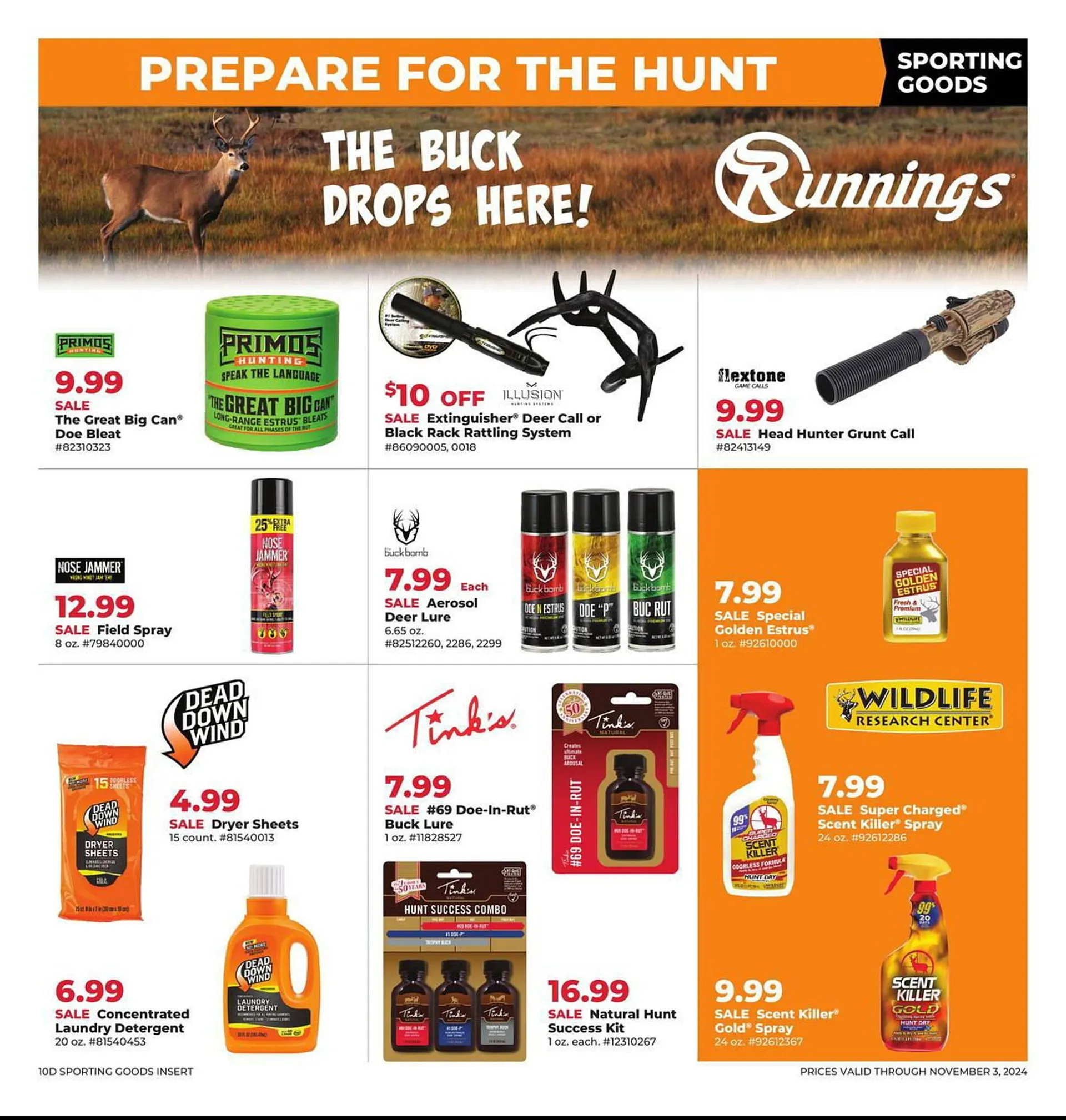 Weekly ad Runnings Weekly Ad from October 26 to November 3 2024 - Page 1