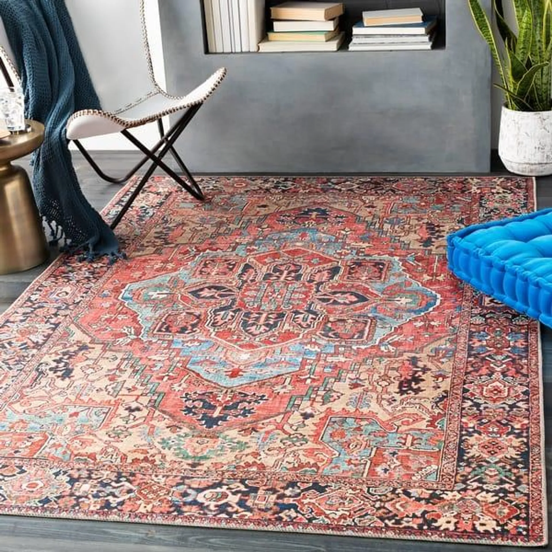 Livabliss Adenia Vintage Medallion Printed Area Rug