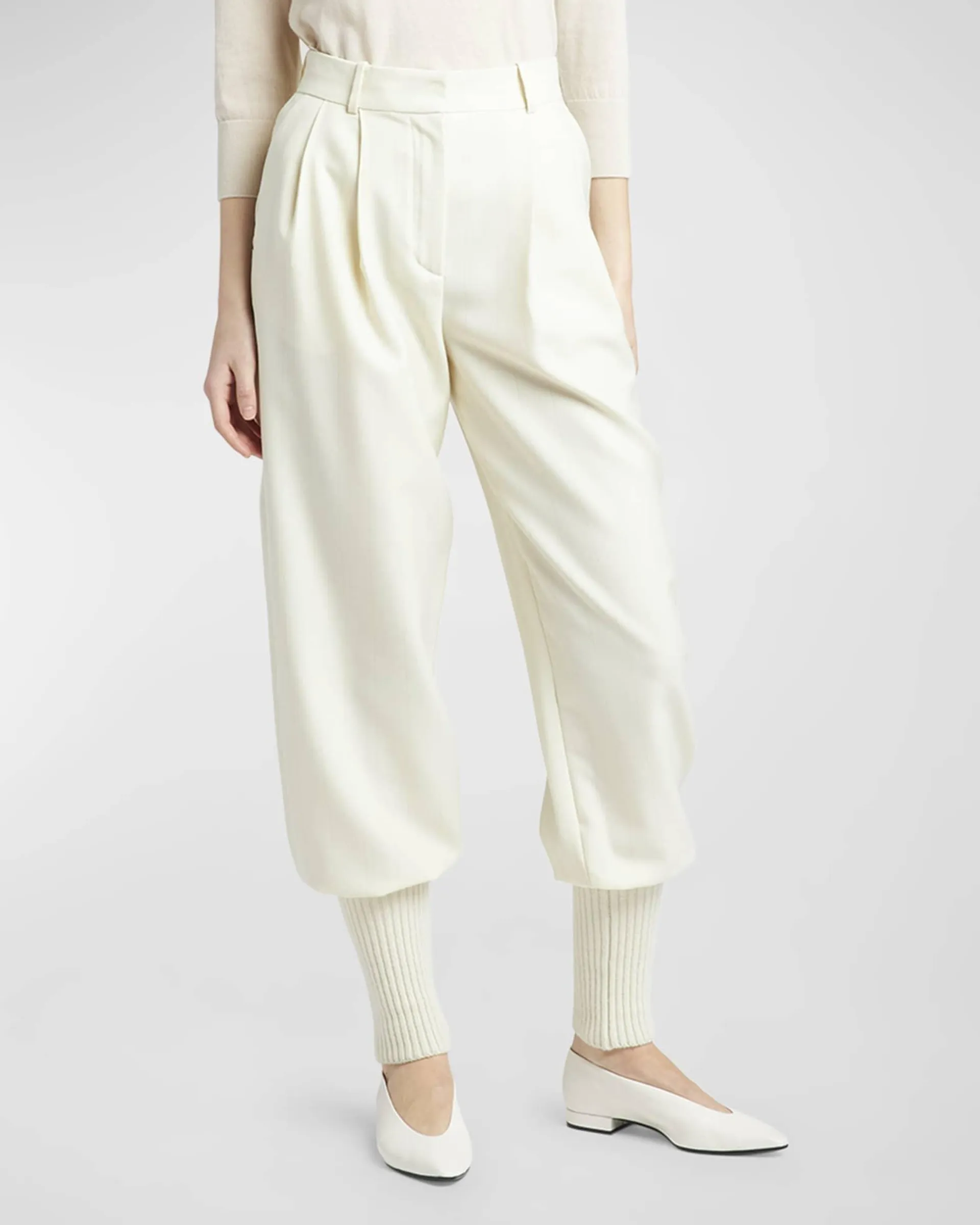 Carmy Balloon Trousers with Modern Wool Cuffs