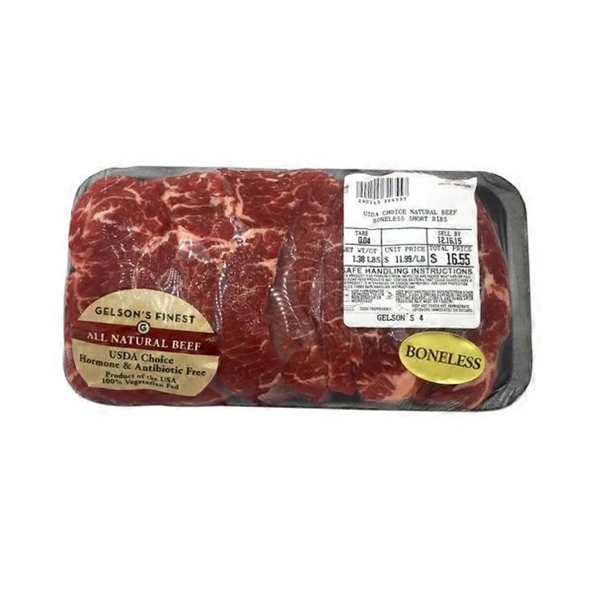 Gelson's Boneless Beef Short Ribs