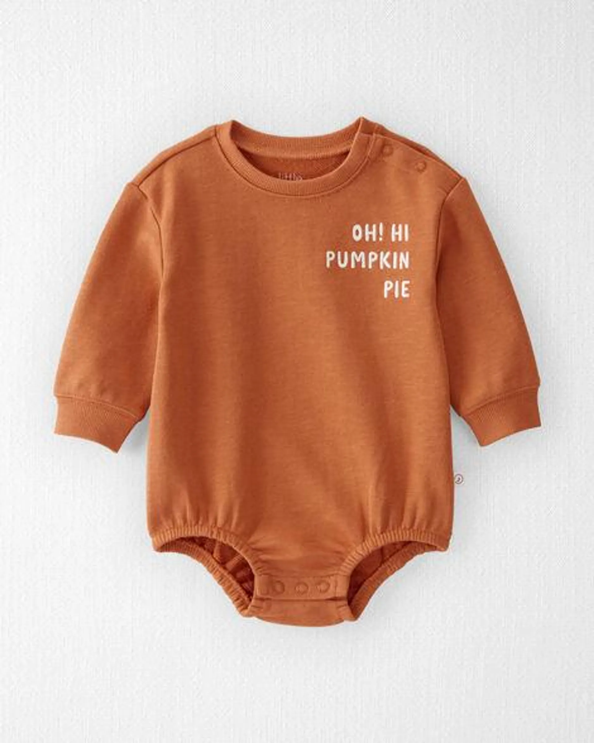 Baby Oh Hi Pumpkin Pie Organic Cotton French Terry Bubble