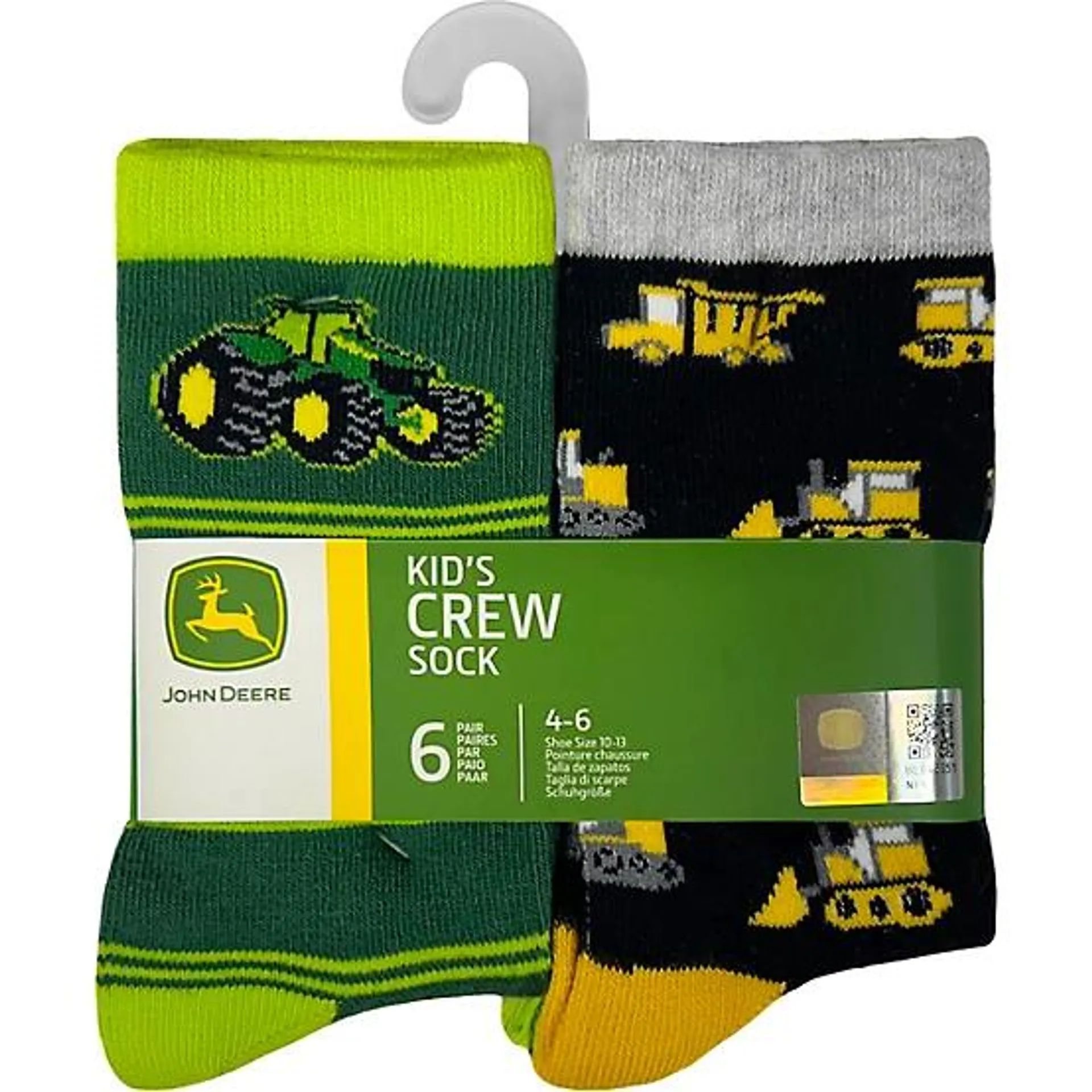 Unisex Kids' Multi-Pack Tractor Socks, 6-Pairs