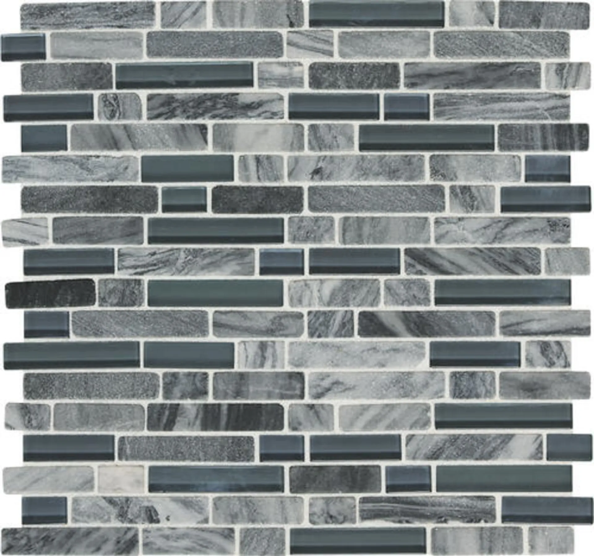 Mohawk® Phase Platinum 12 x 12 Glass and Stone Mosaic Tile