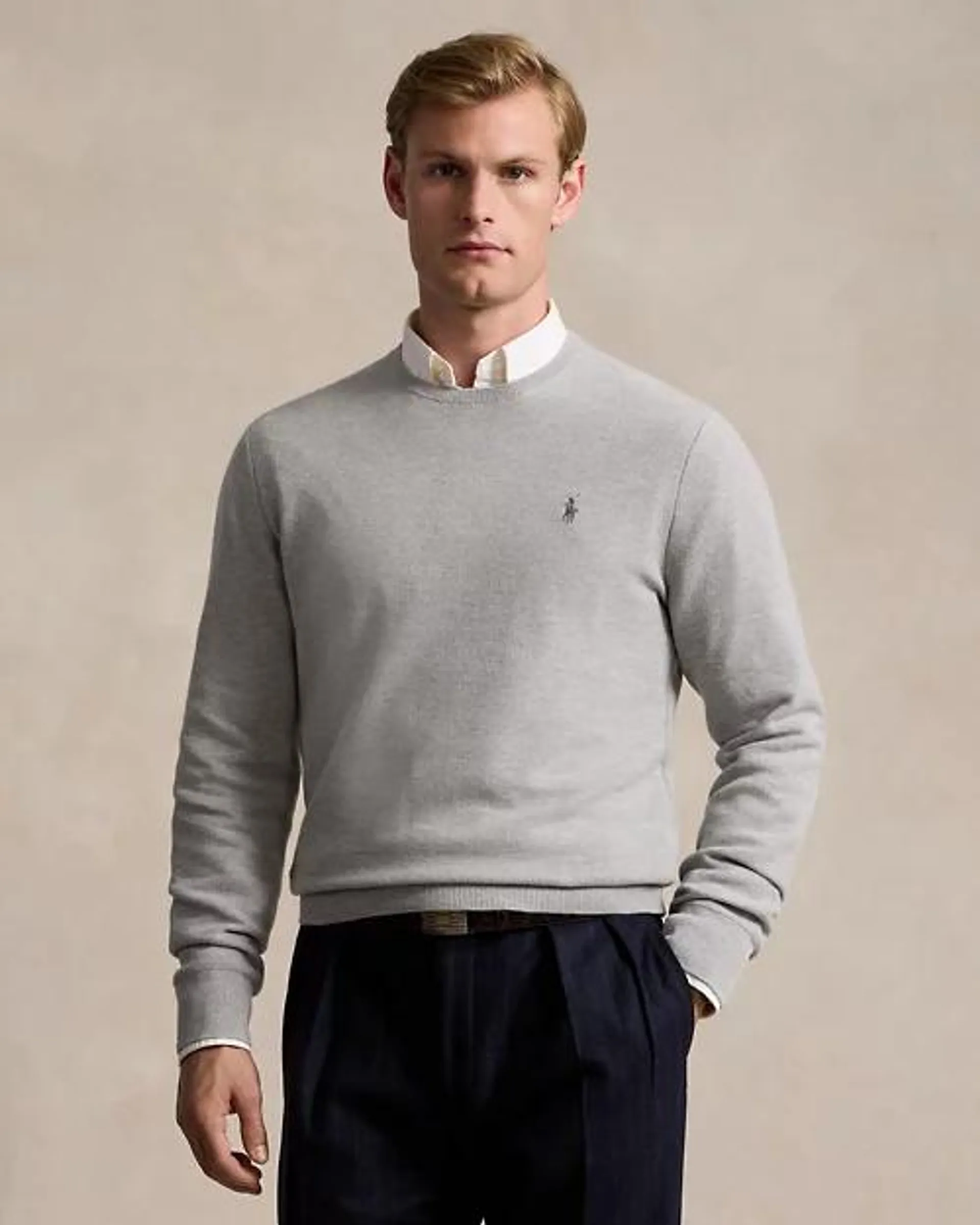 Textured Cotton Crewneck Sweater