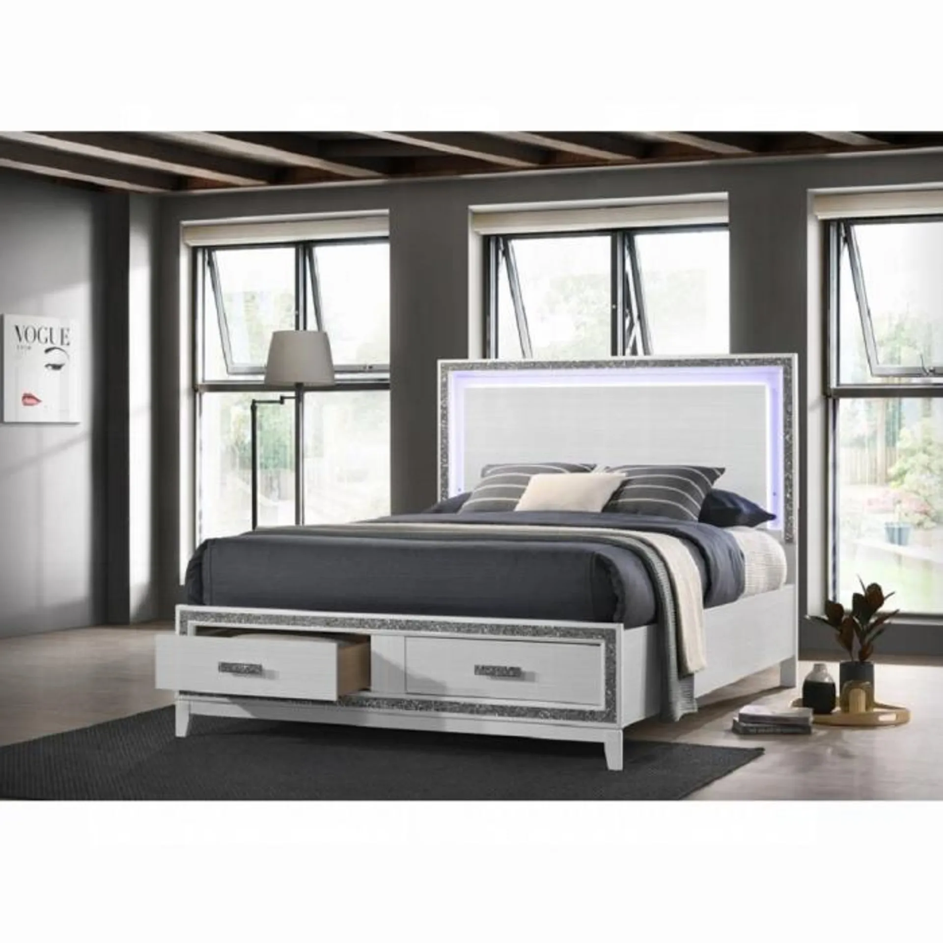 Haiden EK Bed W/Led & Storage