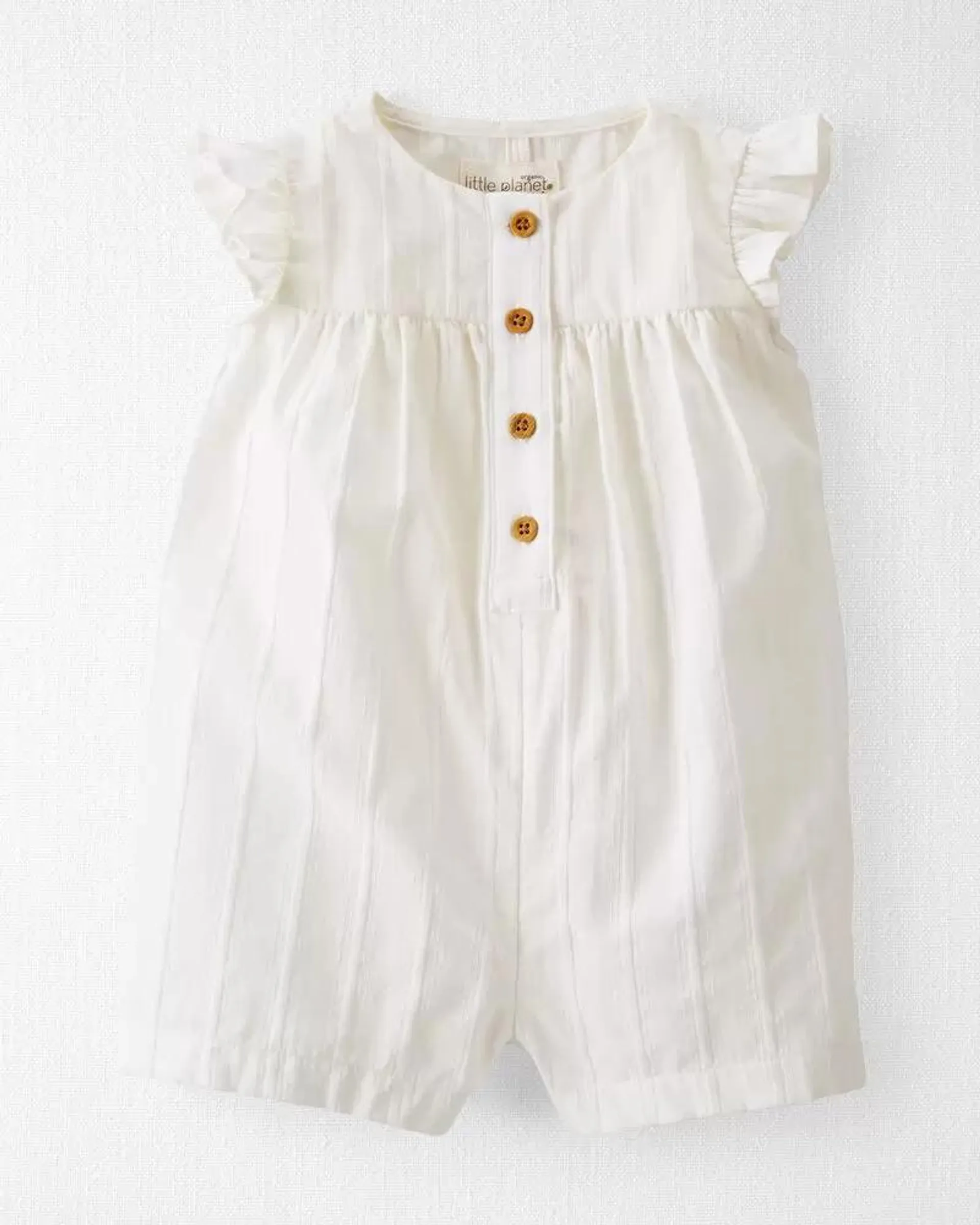 Baby Textured Woven Organic Cotton Romper