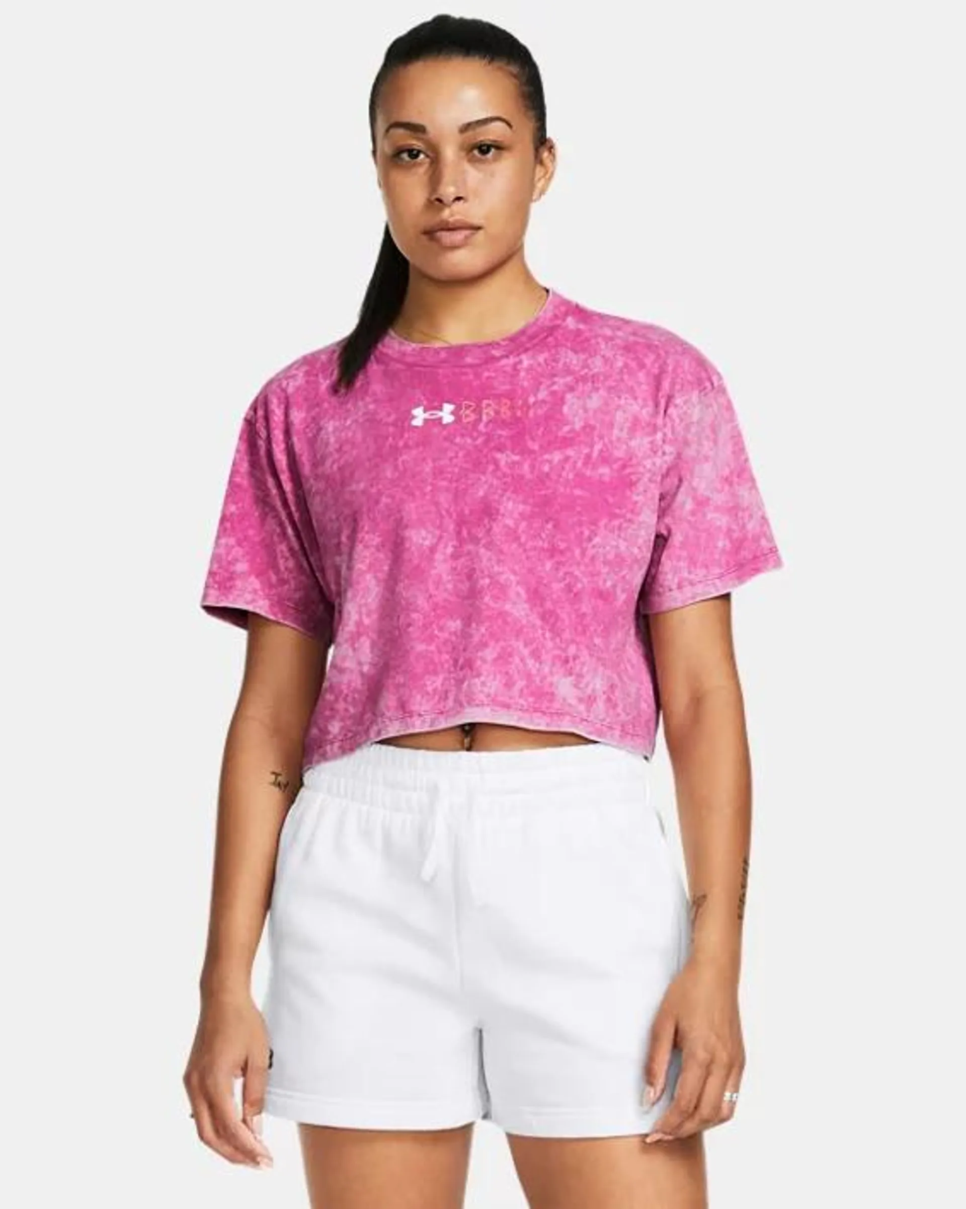 Women's UA Wash Logo Repeat Crop Short Sleeve