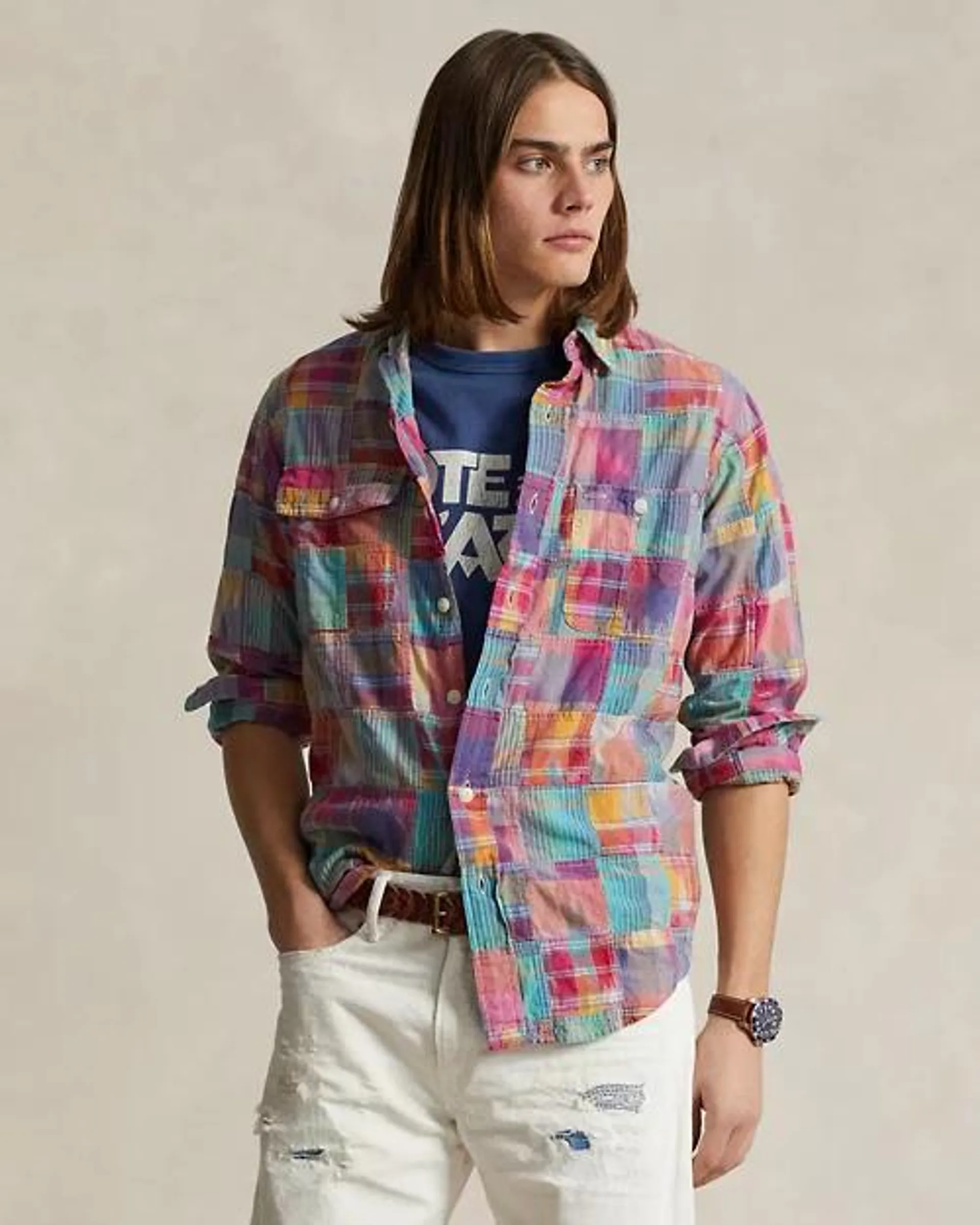 Classic Fit Patchwork Madras Workshirt