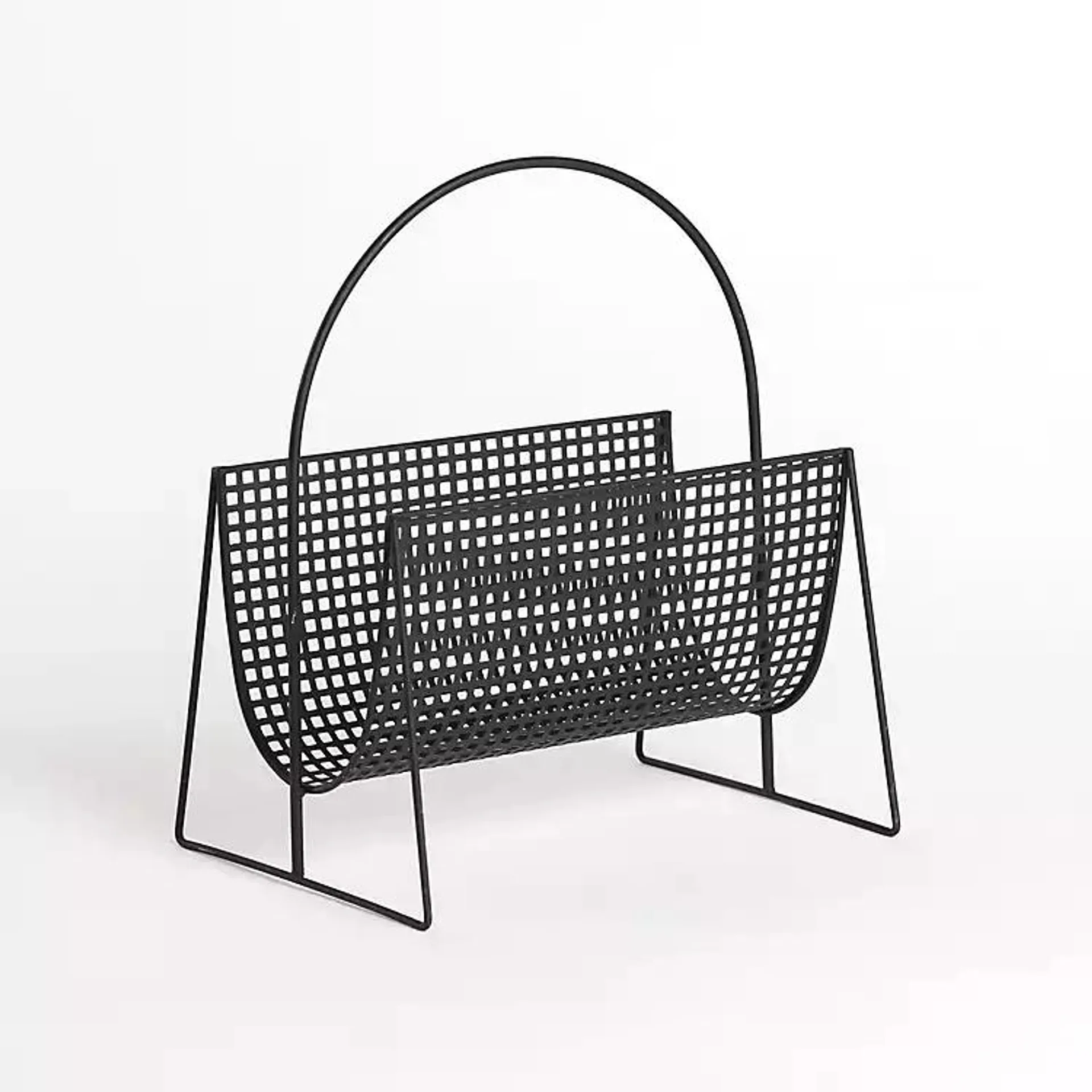 Black Metal Mesh Magazine Rack