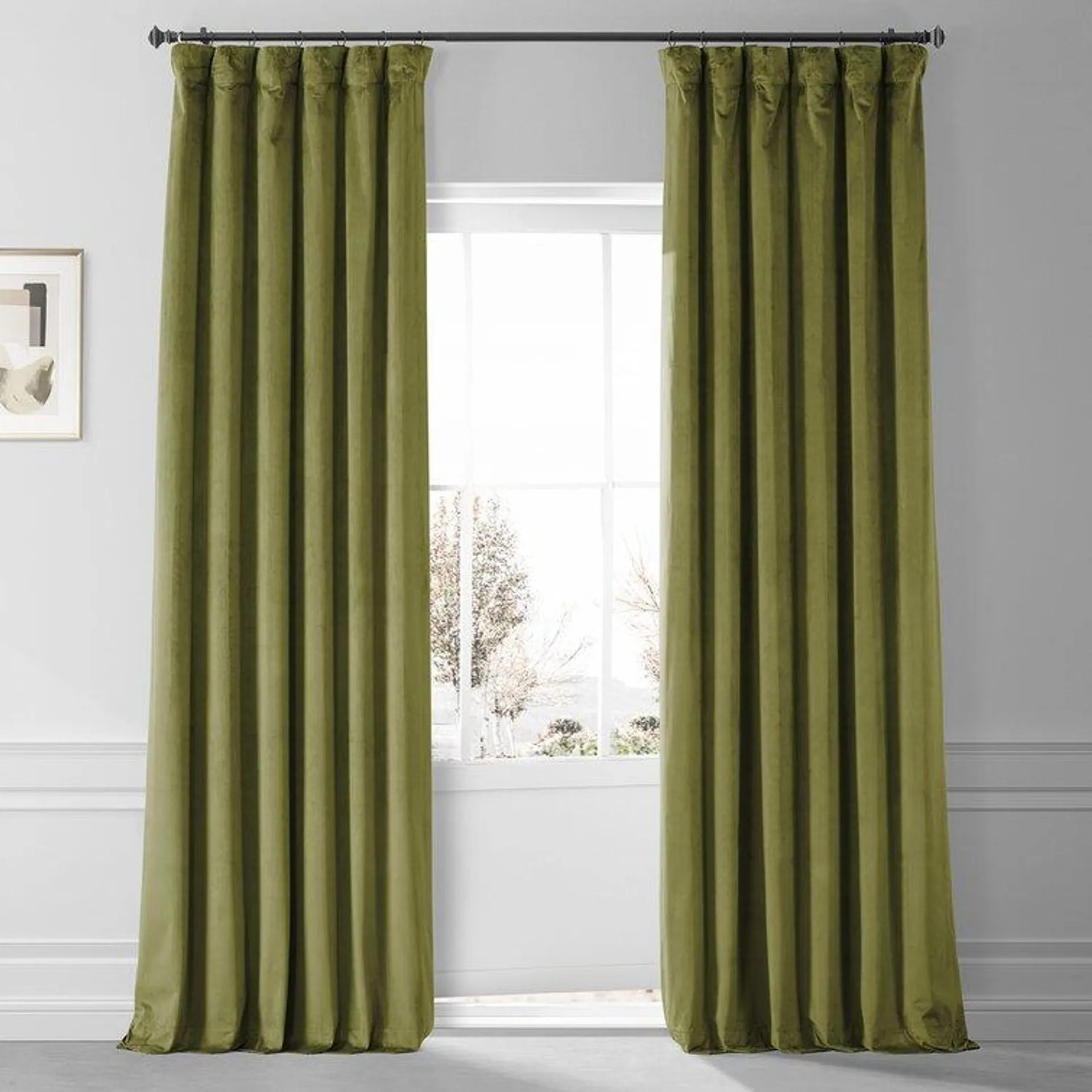 Loria Plush Velvet 100% Blackout Curtains For Bedroom, Living Room - Single Panel