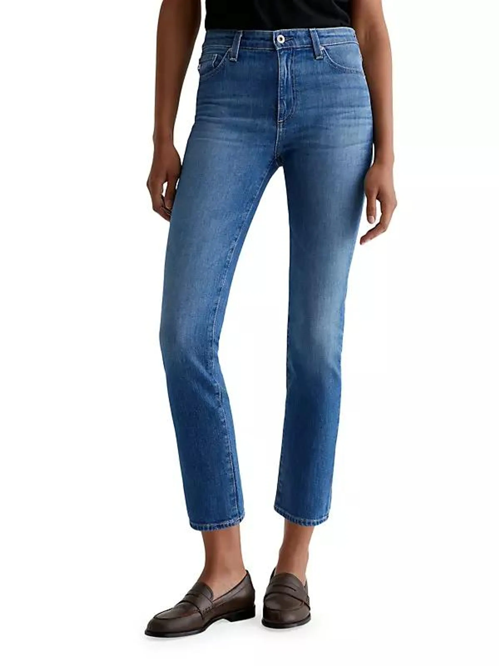 Mari Mid-Rise Stretch Cropped Slim Jeans