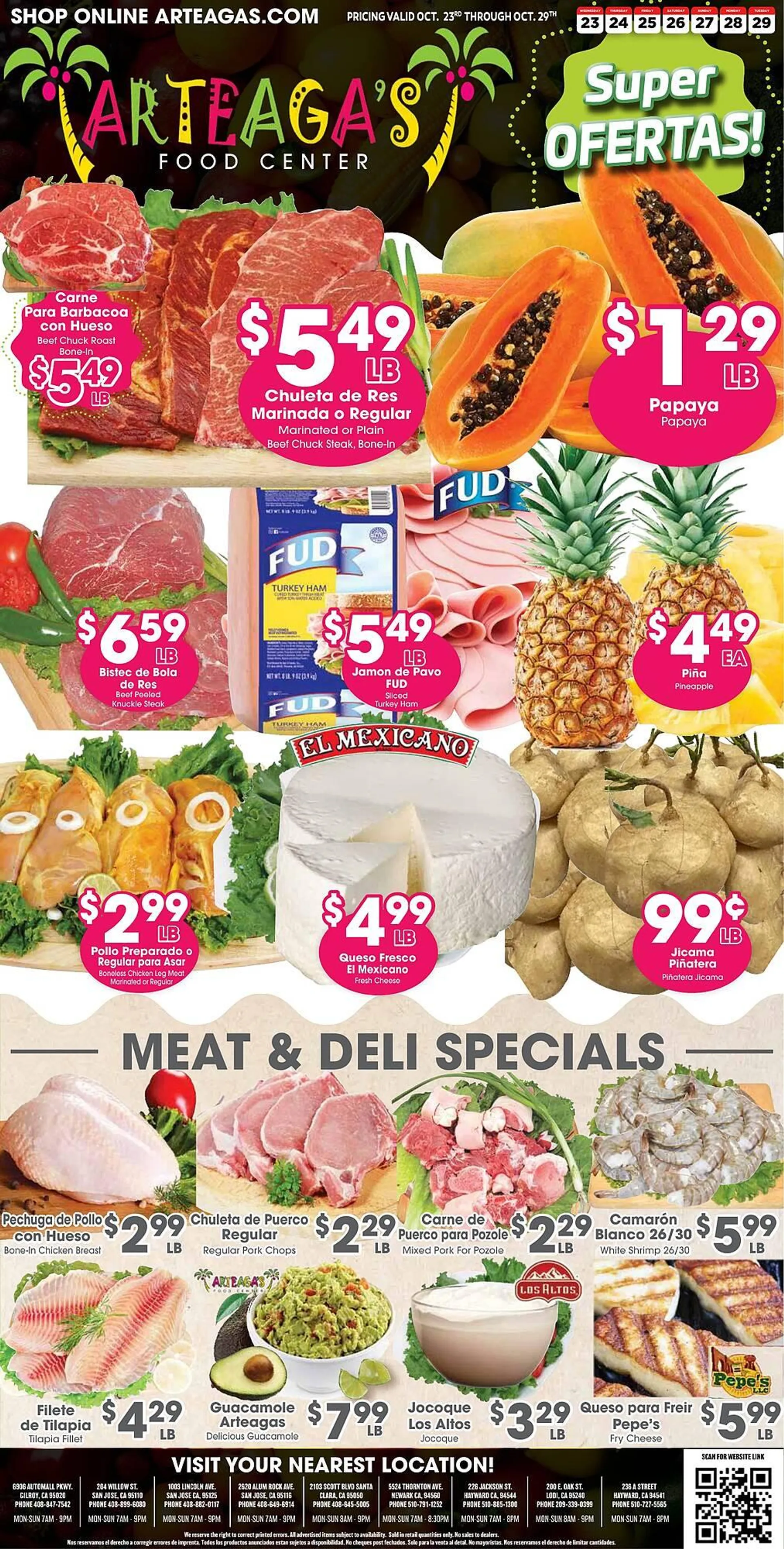 Weekly ad Arteagas Food Center Weekly Ad from October 23 to October 29 2024 - Page 1