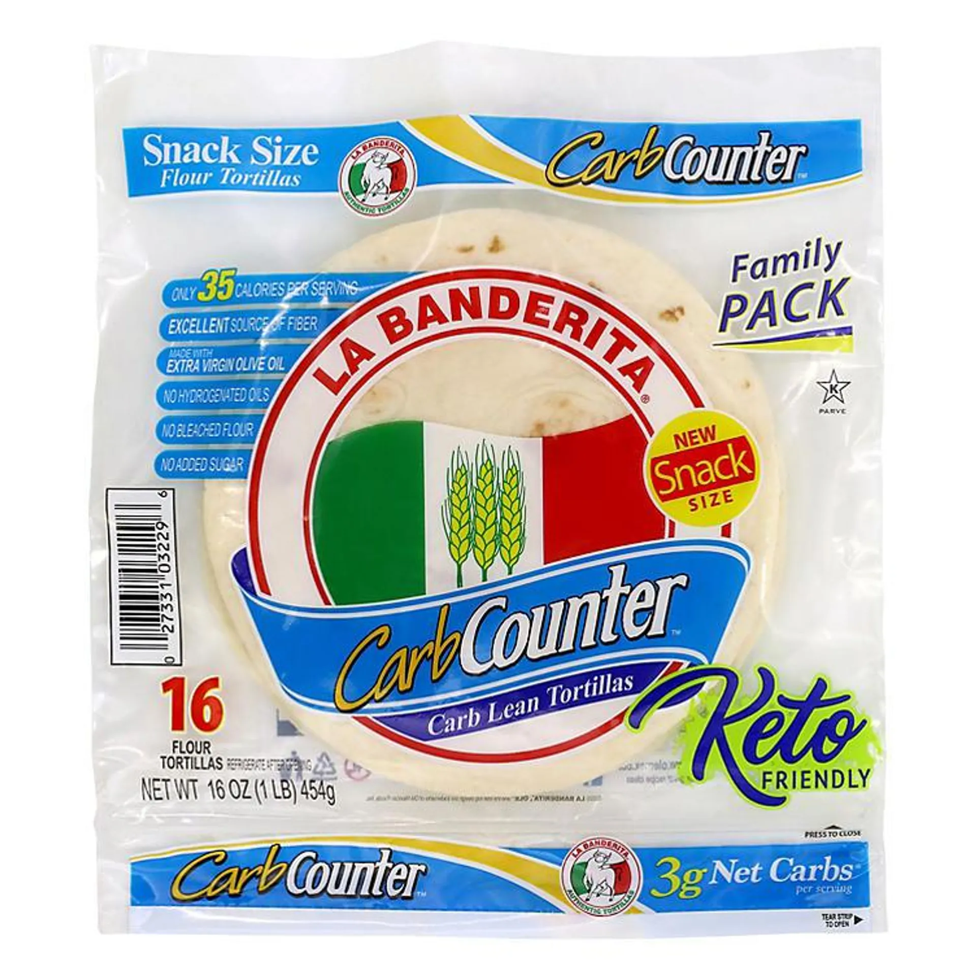 La Banderita Carb Counter Snack Size Tortillas (16 ct.)