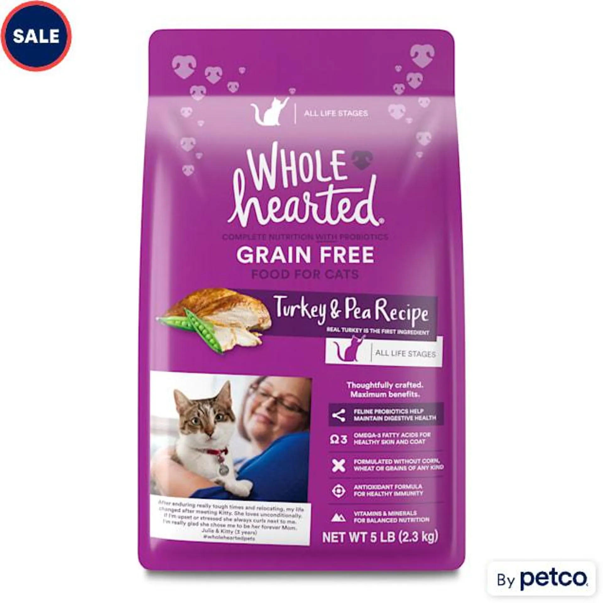 WholeHearted Grain Free Turkey Formula Dry Cat Food, 5 lbs.