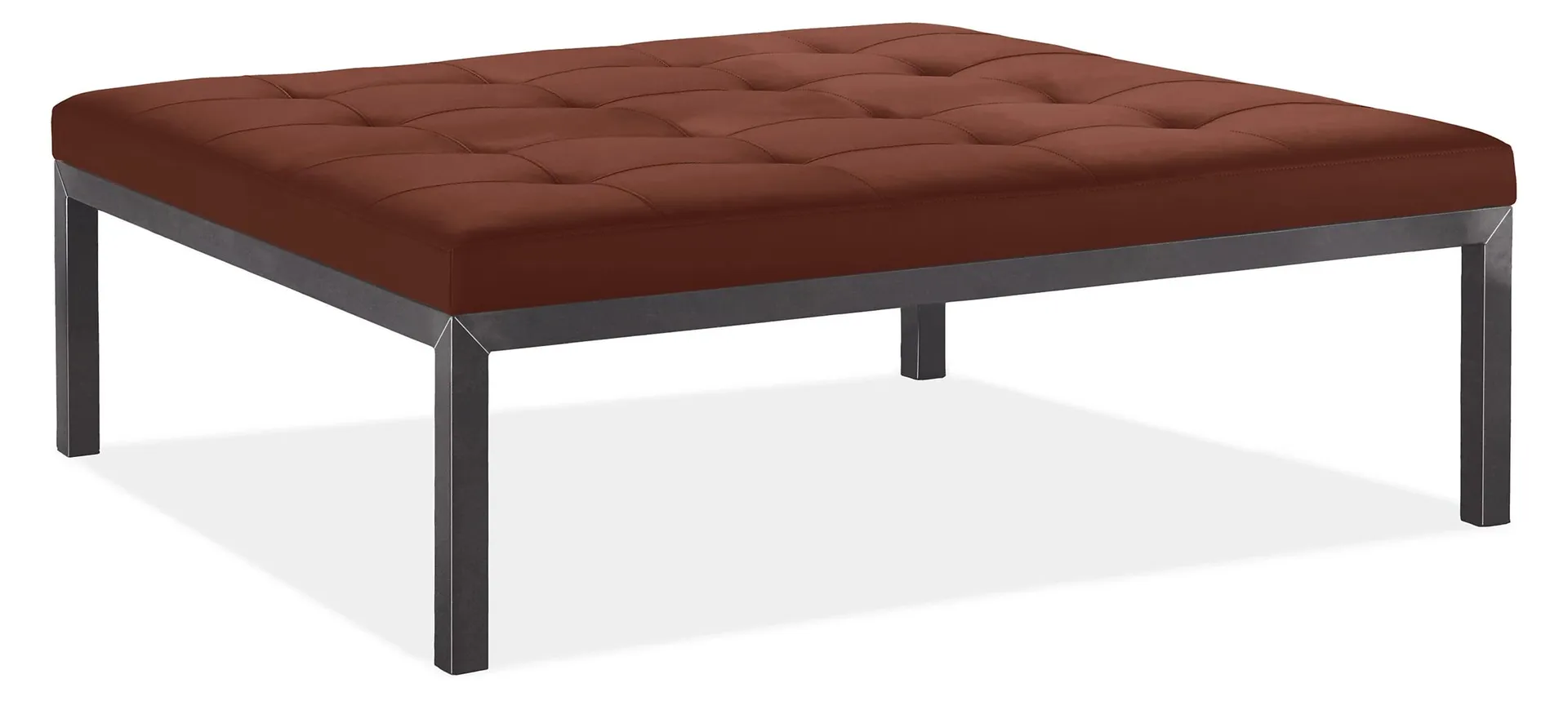 Ravella 40w 40d 16h Bench in Cyrus Cognac Leather with Natural Steel