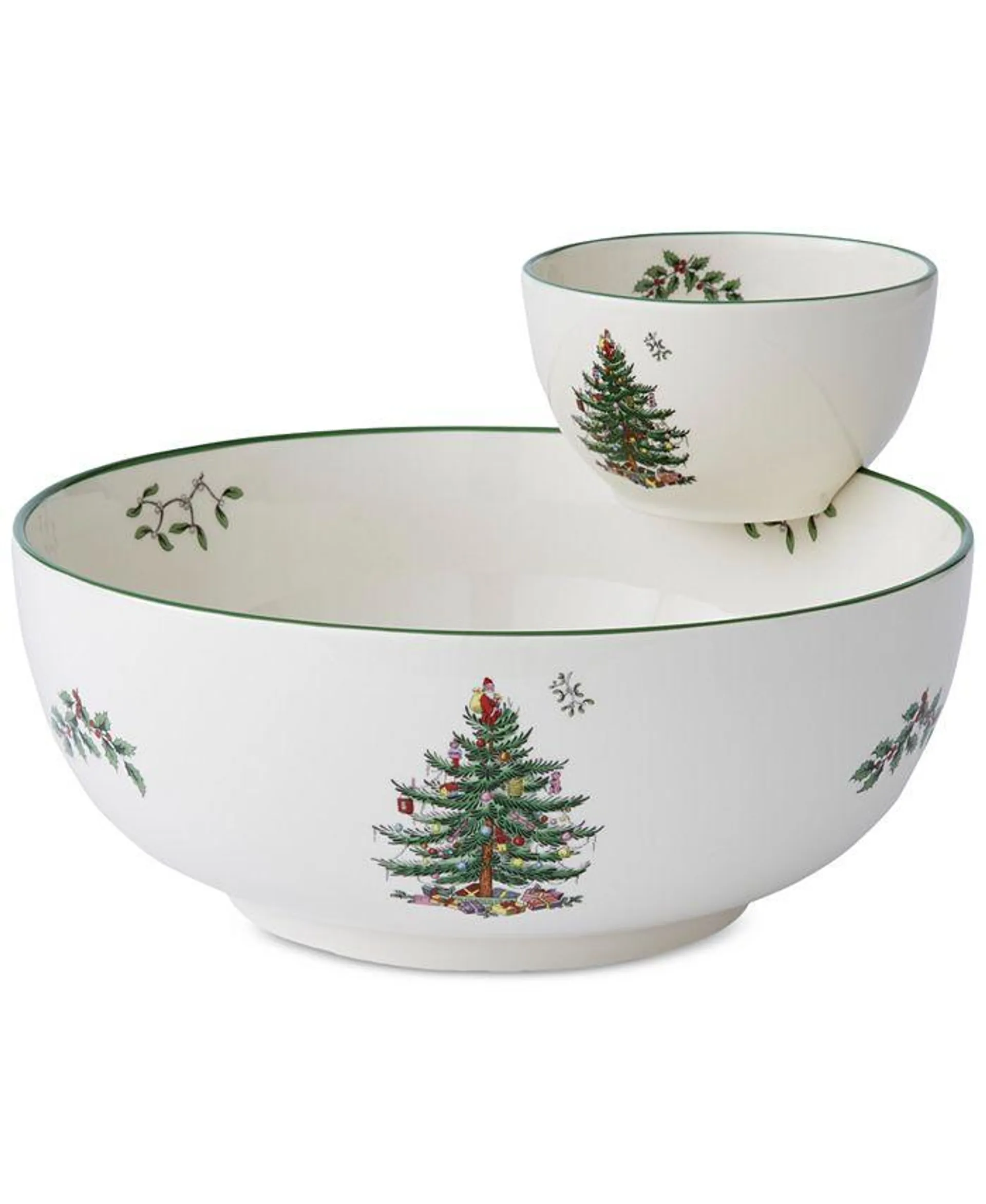 Christmas Tree Tiered 2-Pc. Porcelain Chip & Dip Set