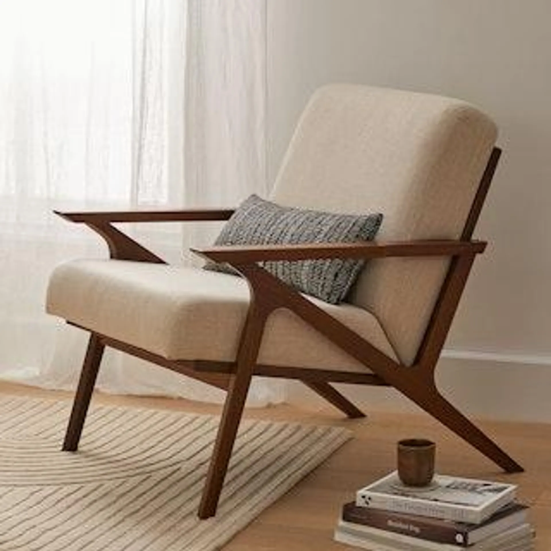 Otio 26" Lounge Chair - Walnut and Welsh Taupe