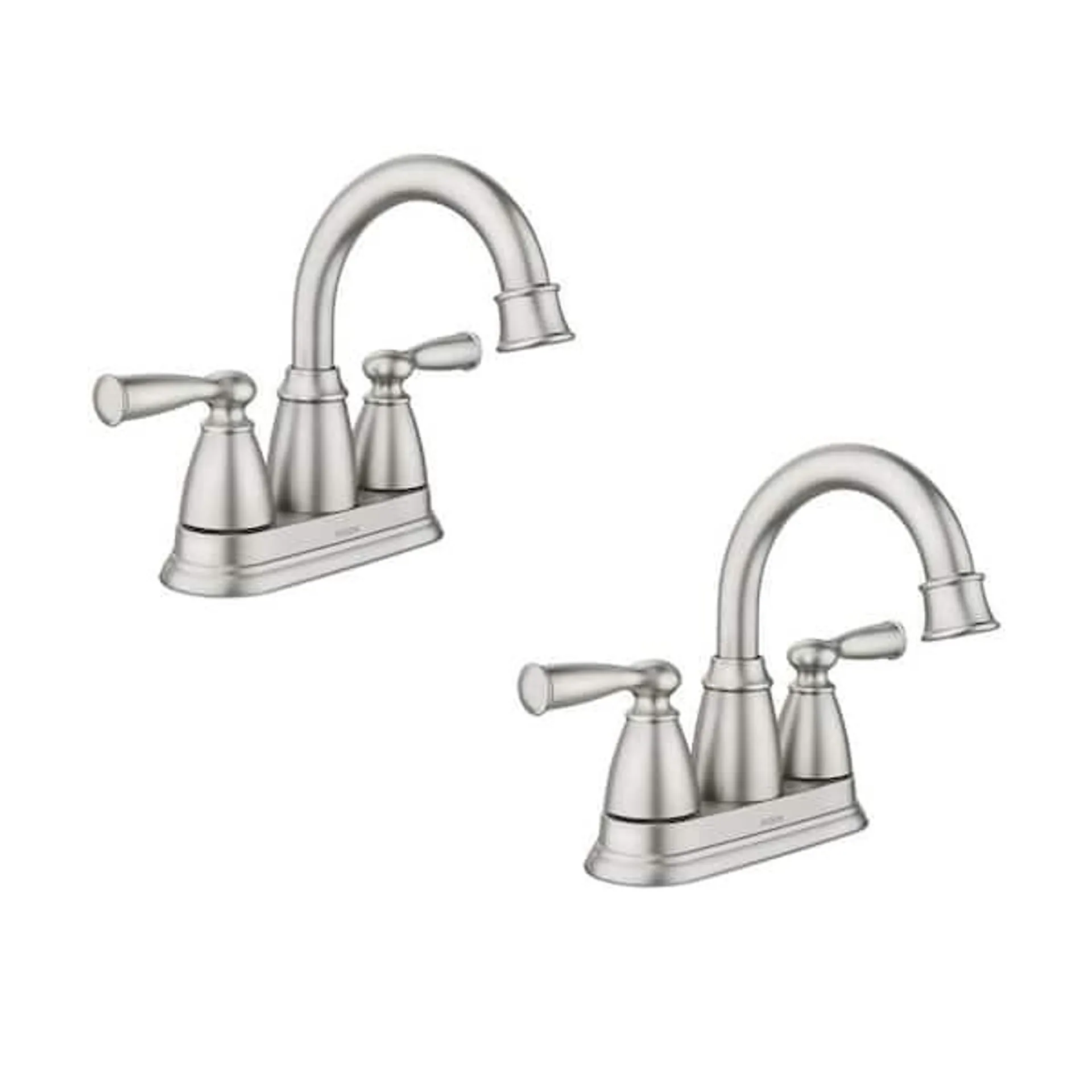 Banbury 4 in. Centerset Double Handle Bathroom Faucet with Spot Resist in Brushed Nickel (2-pack)