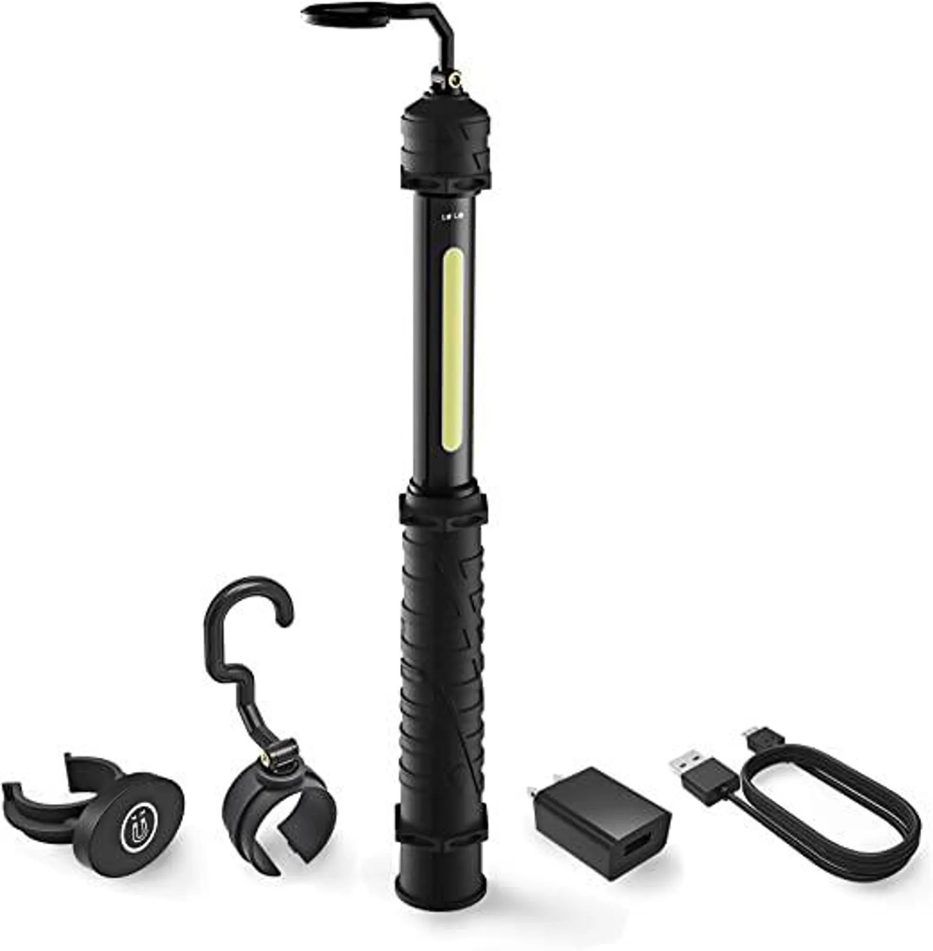 NEIKO 40339A Cordless COB LED Work Light with Rechargeable 4,400-mAh Li-ion Battery, Up to 11.5 Hours of Run Time, and Max Brightness of 700 Lumens, Black