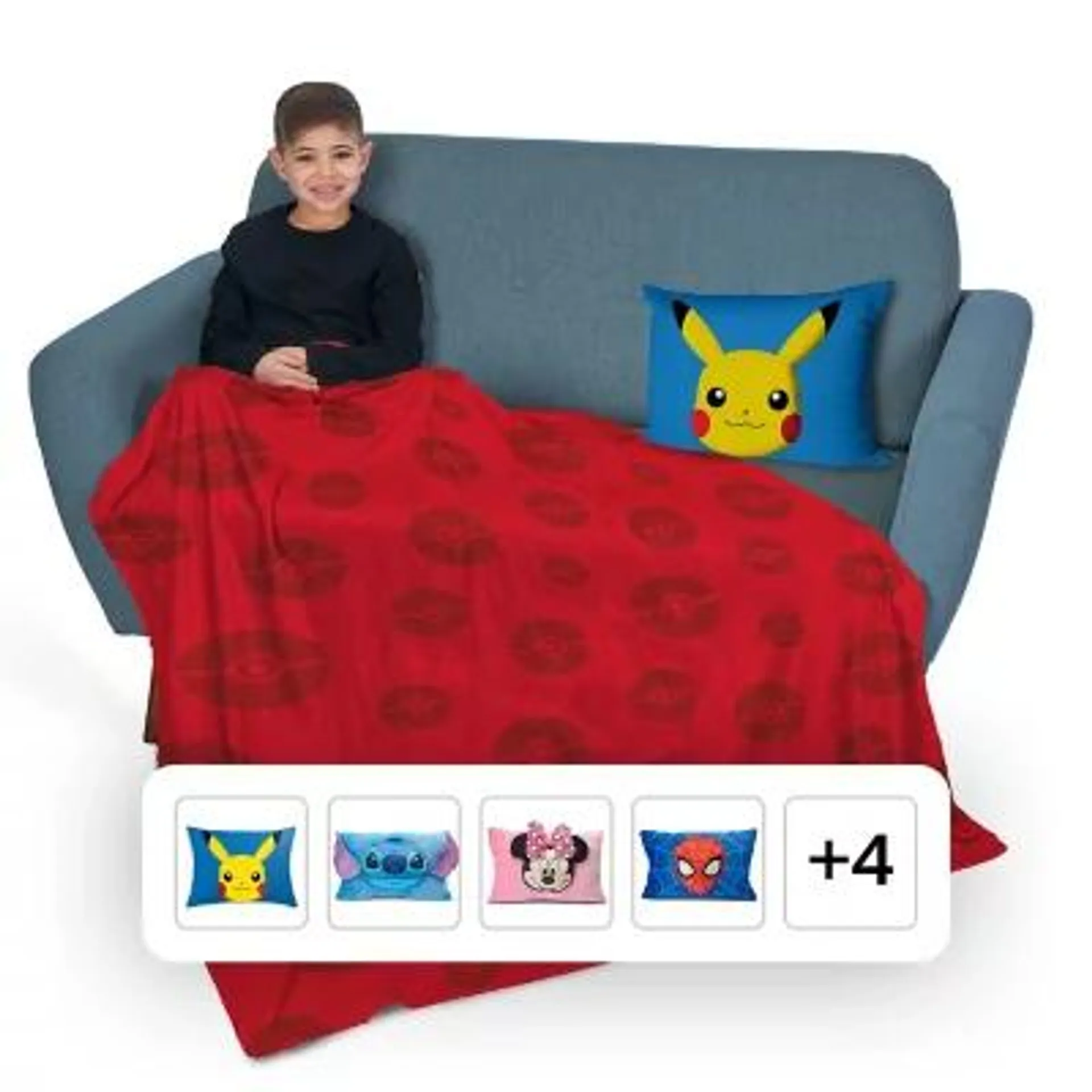 Licensed Character 2 Piece Kids Pillow Pocket and Throw Set, Assorted Characters