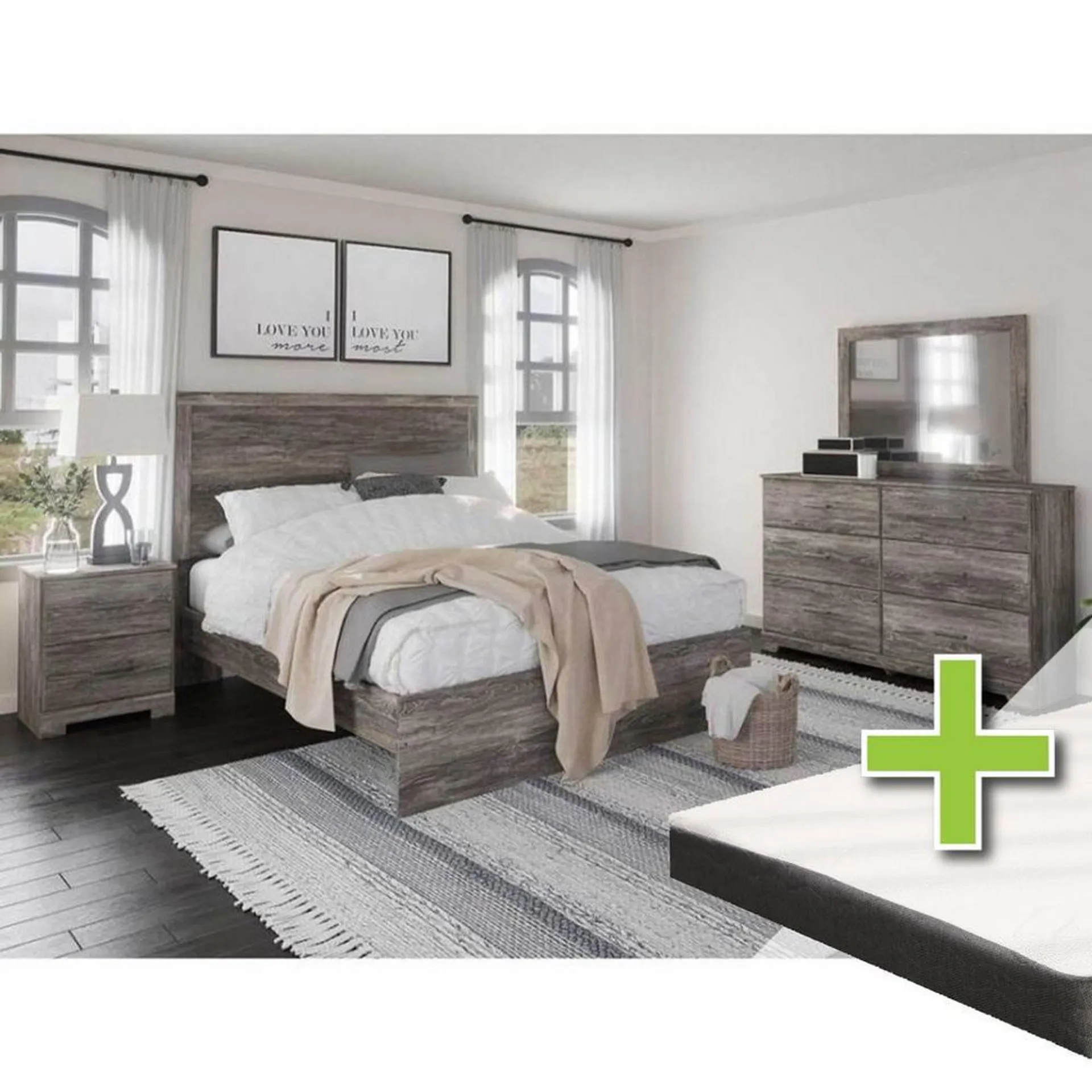 Ralinski 6 - Piece Queen Bedroom Set with 8" Firm Tight Top Mattress, Foundation and Protectors