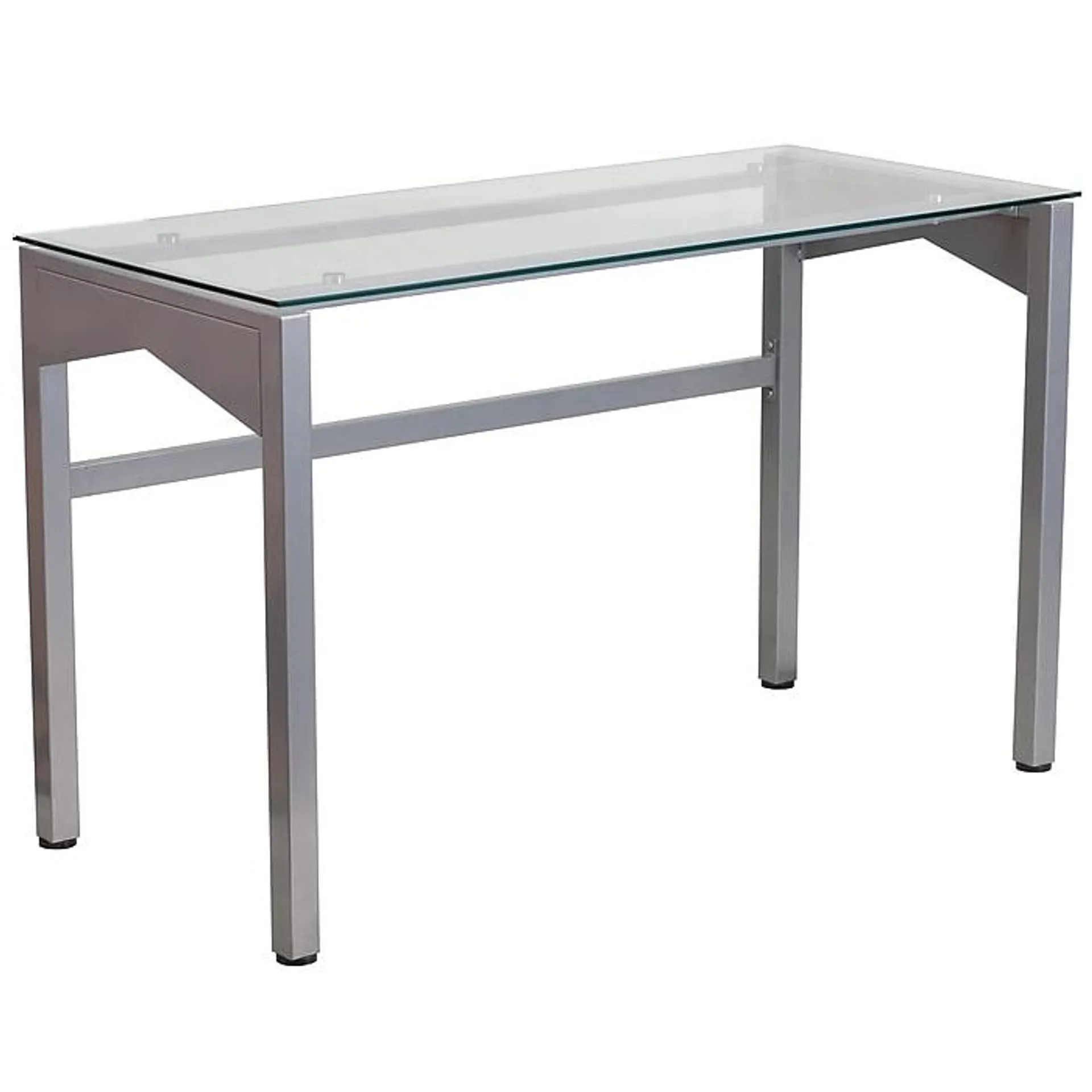 Flash Furniture 47" Glass Glass Computer Desks Clear/Silver (NANYLCD1219)