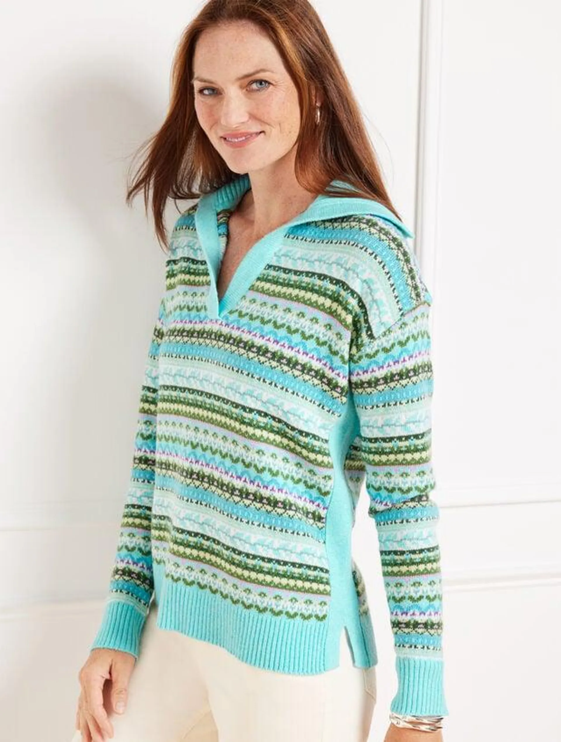 Johnny Collar Sweater - Fireside Fair Isle