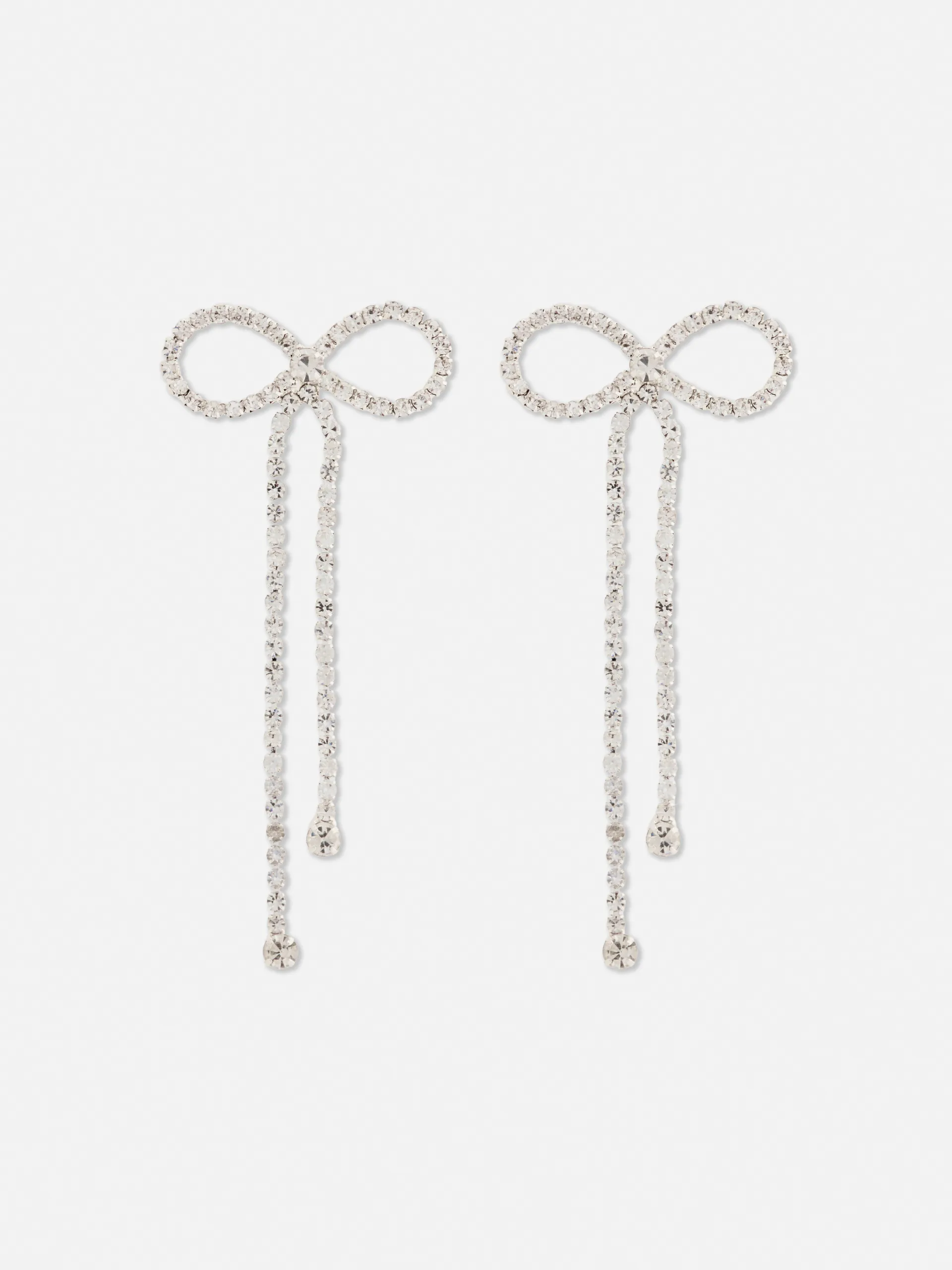 Diamanté Bow Drop Earrings